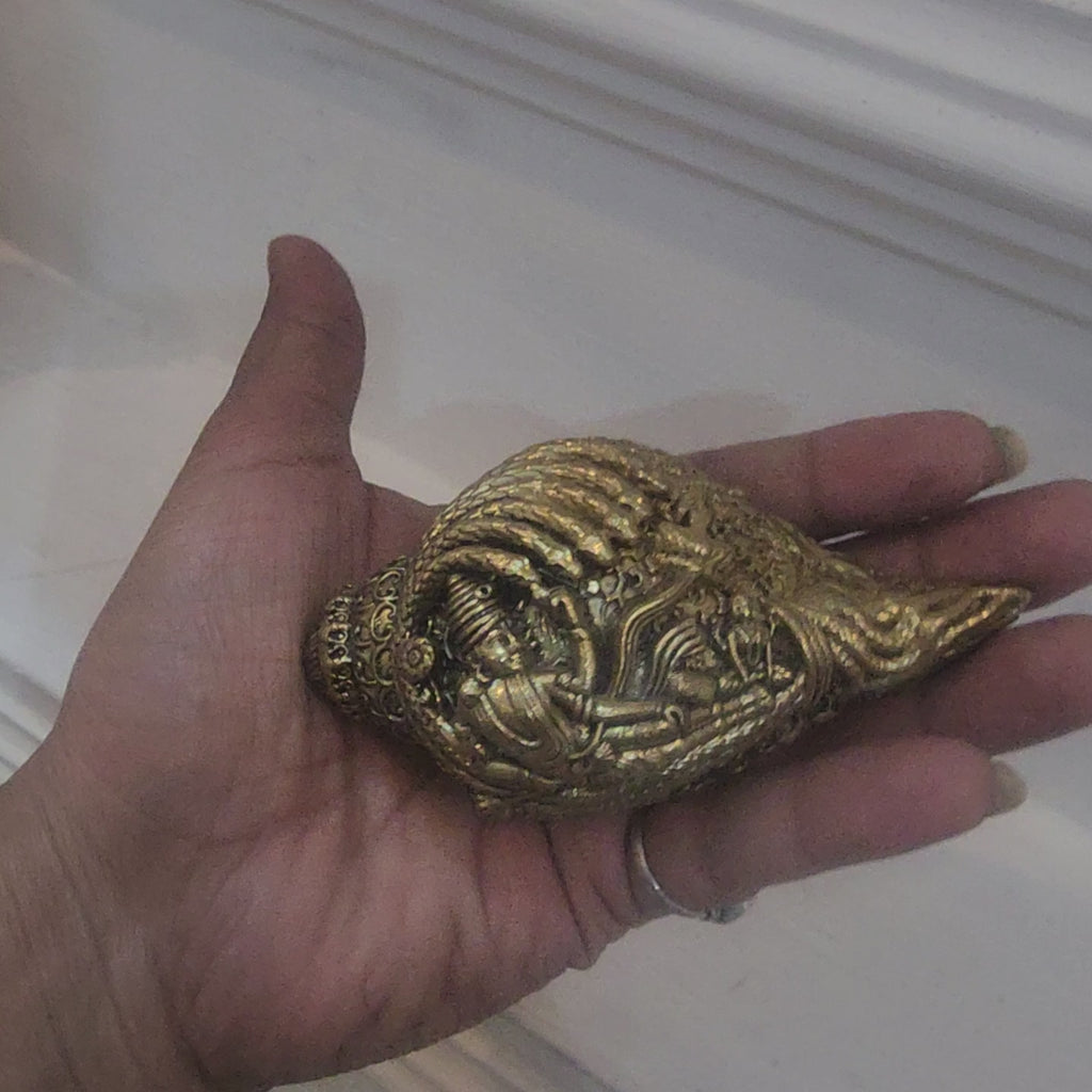 Brass Narayan Shankh I Conch Shell 4 inch | 120 grams