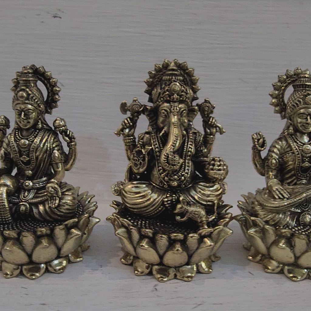 8 cm Laxmi ganesh Saraswati set idols
