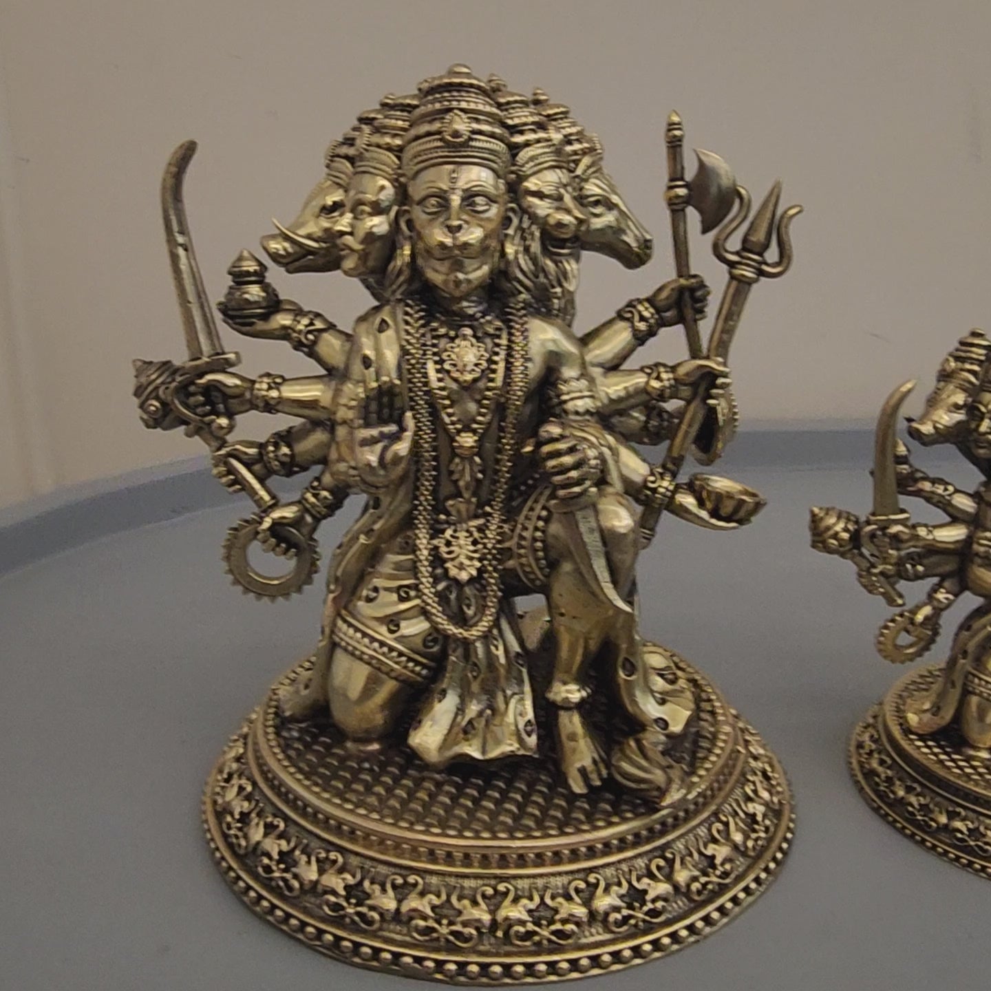 Premium Brass Panchmukhi Hanuman Statue 3 inch / 4.5 inch / 7 inch / (140 gram)