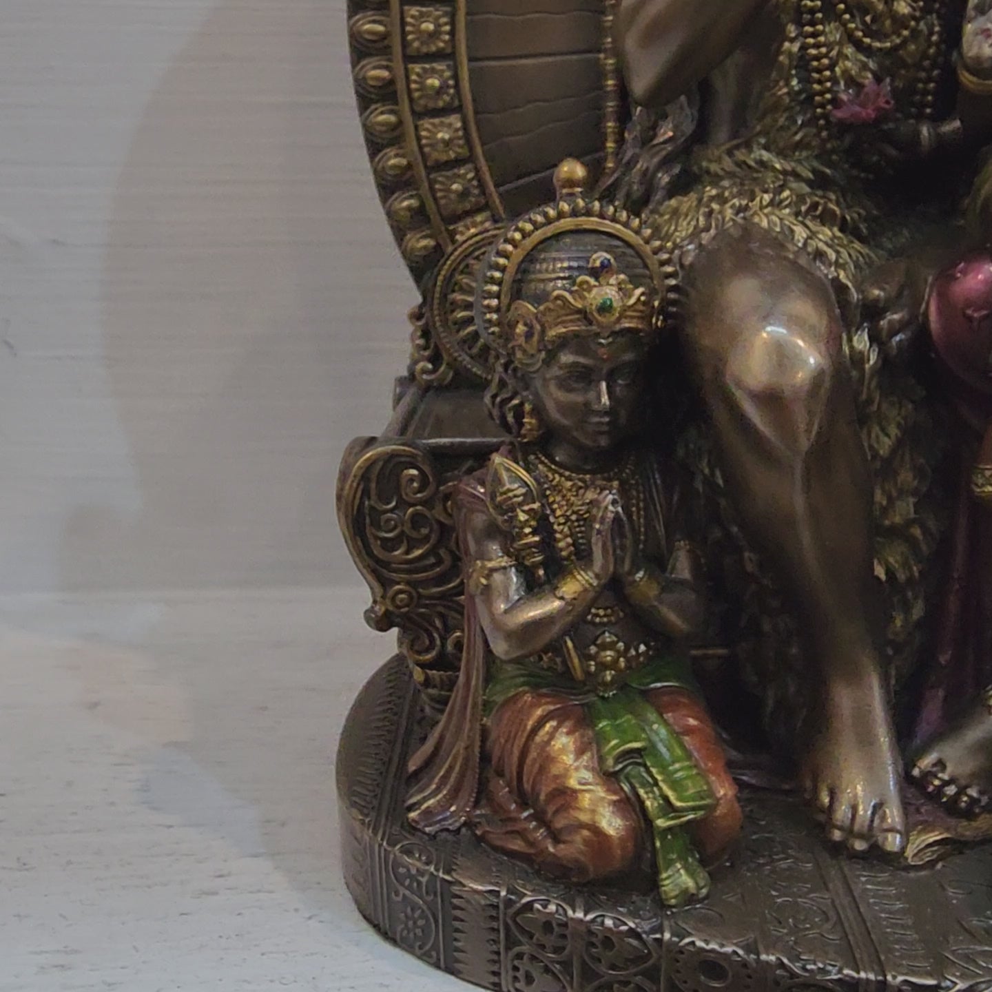 7.5 inch shiva family statue Bonded Bronze with resin