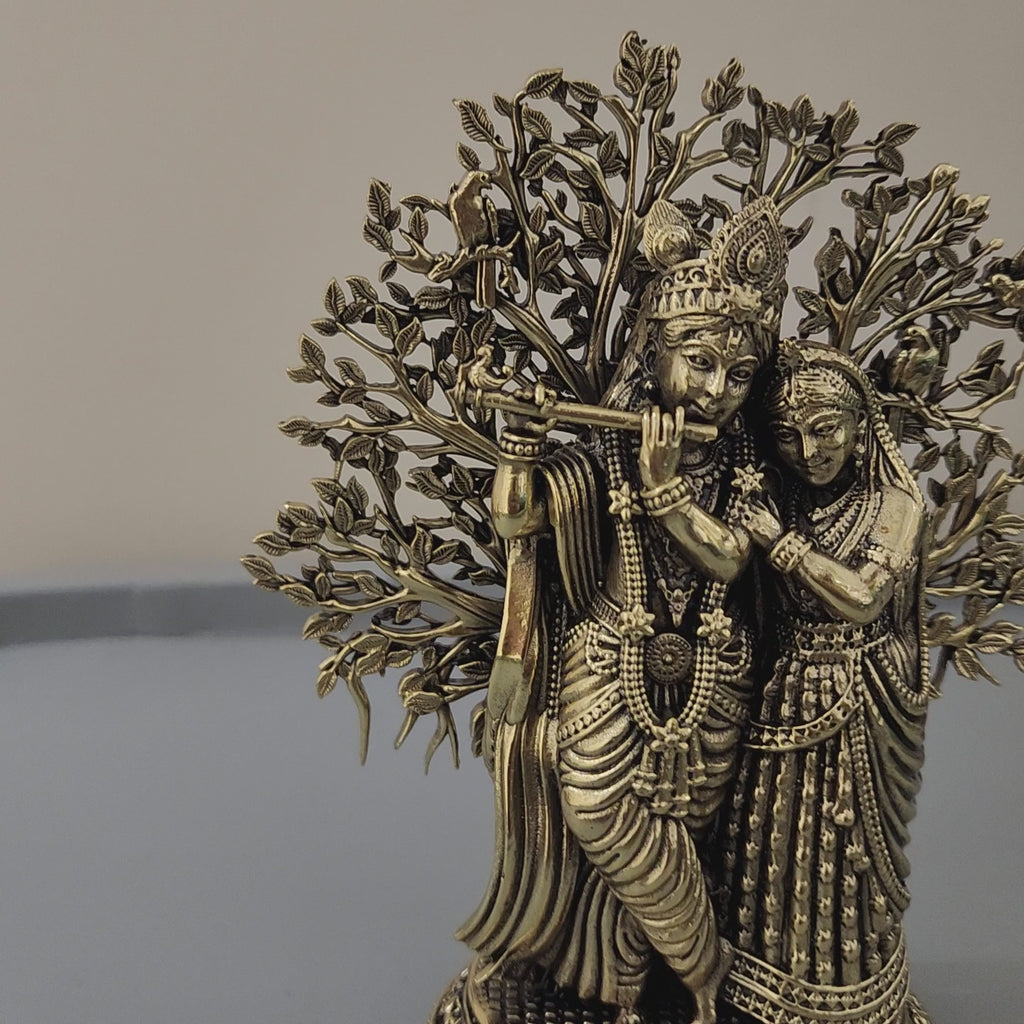 16 cm Radha Krishna with tree
