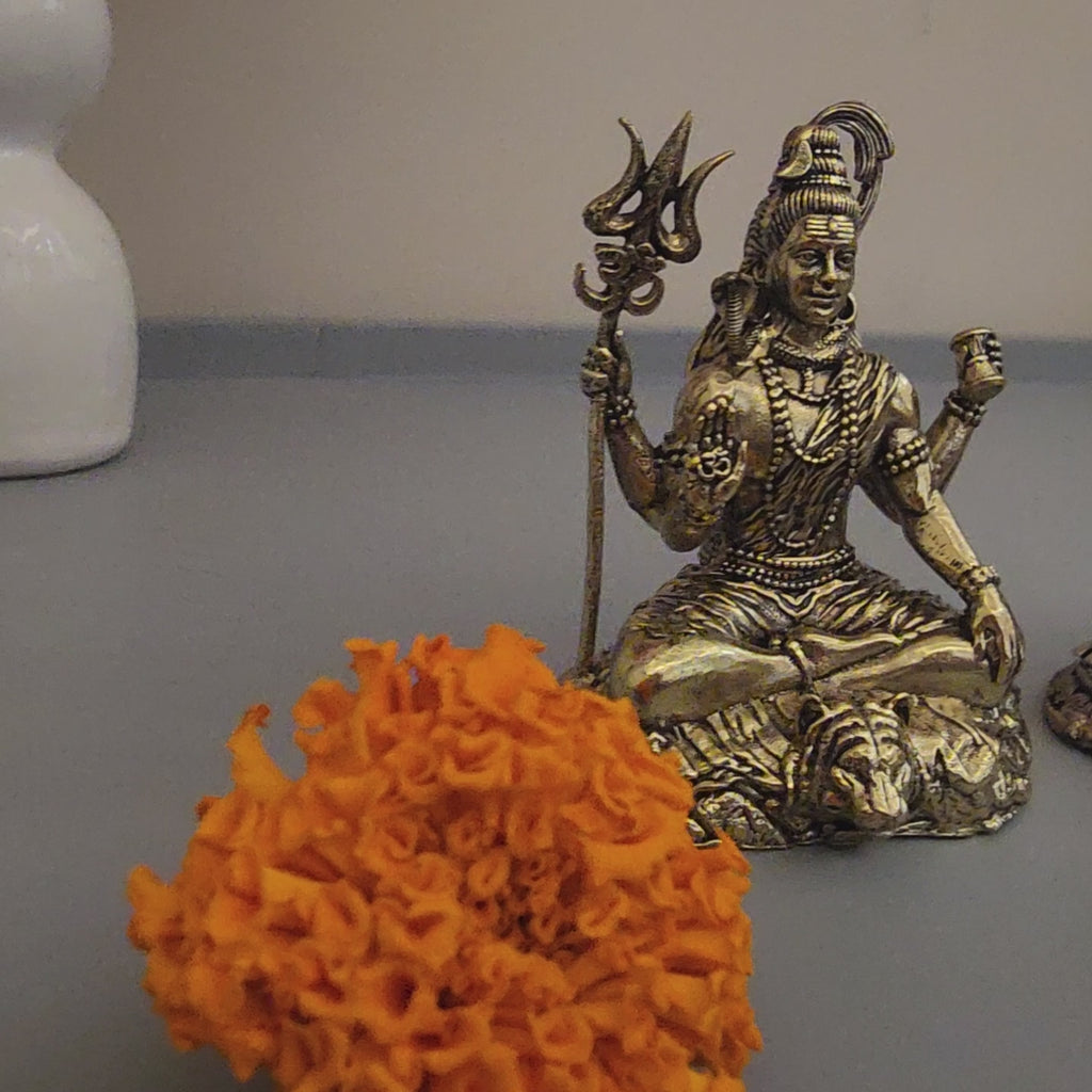 3 inch Shiva with nandi statue premium brass set
