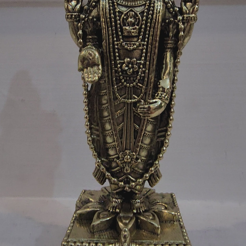 6 inch Tirupati Balaji Venkateshwara statue in premium brass
