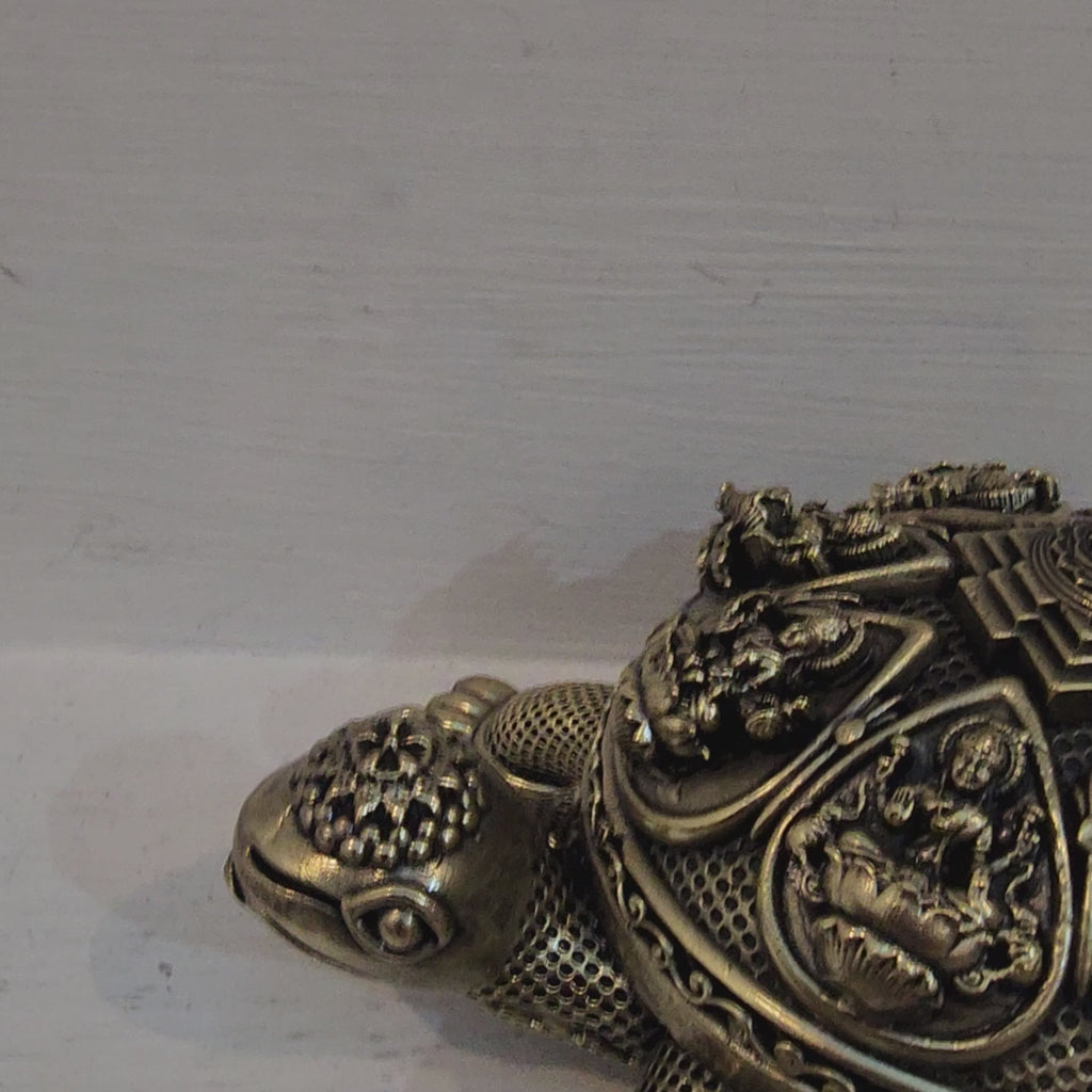 PREMIUM BRASS TURTLE WITH ASHTA LAKSHMI STATUE 