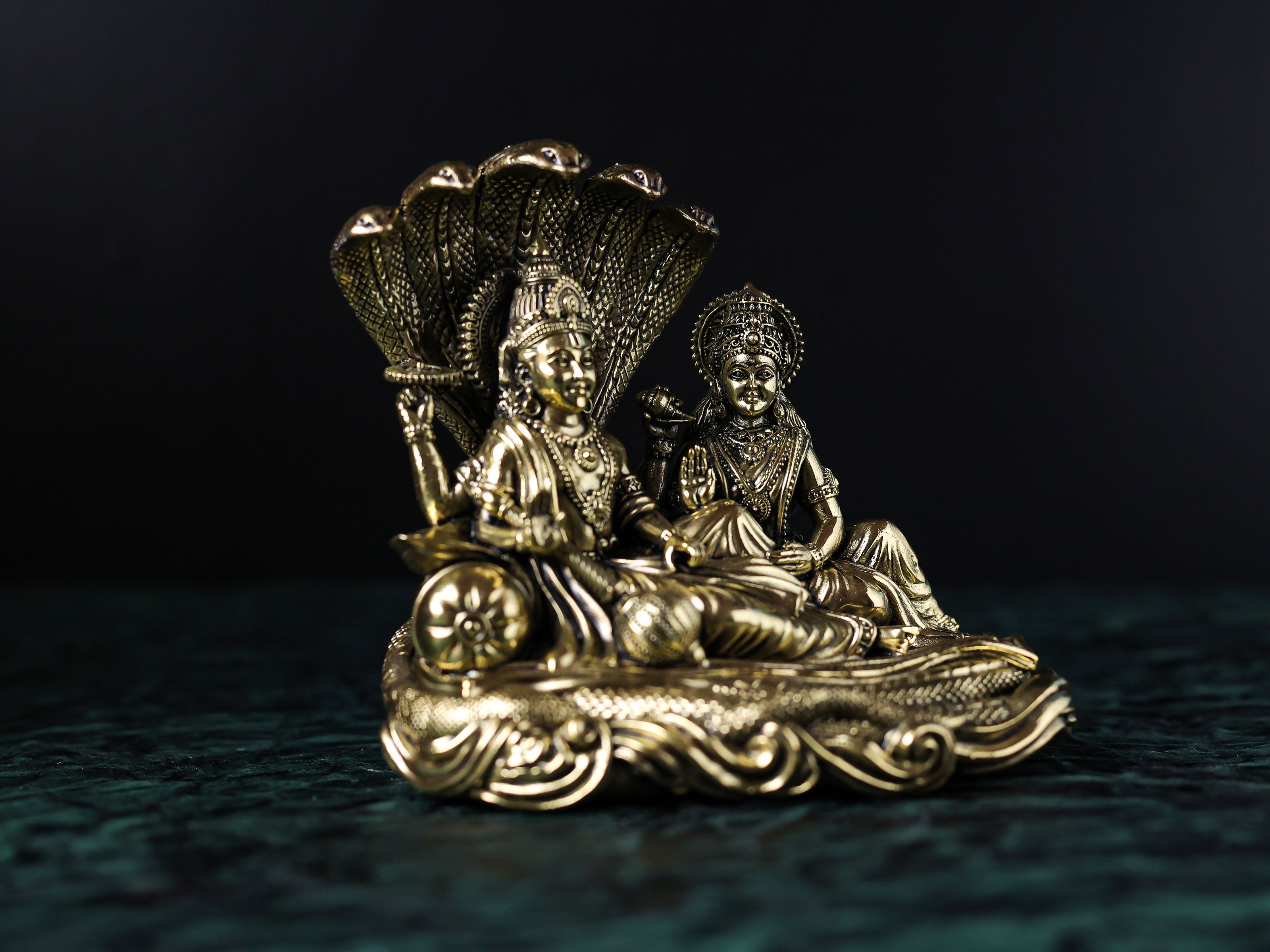 Premium Brass Sheshnaag Lord Vishnu laxmi ji