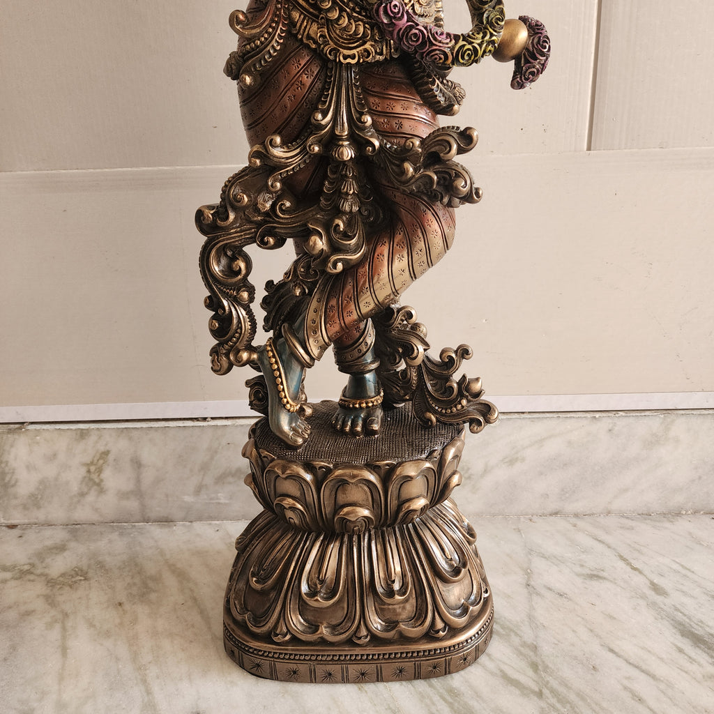 Krishna Statue resin with bronze finished