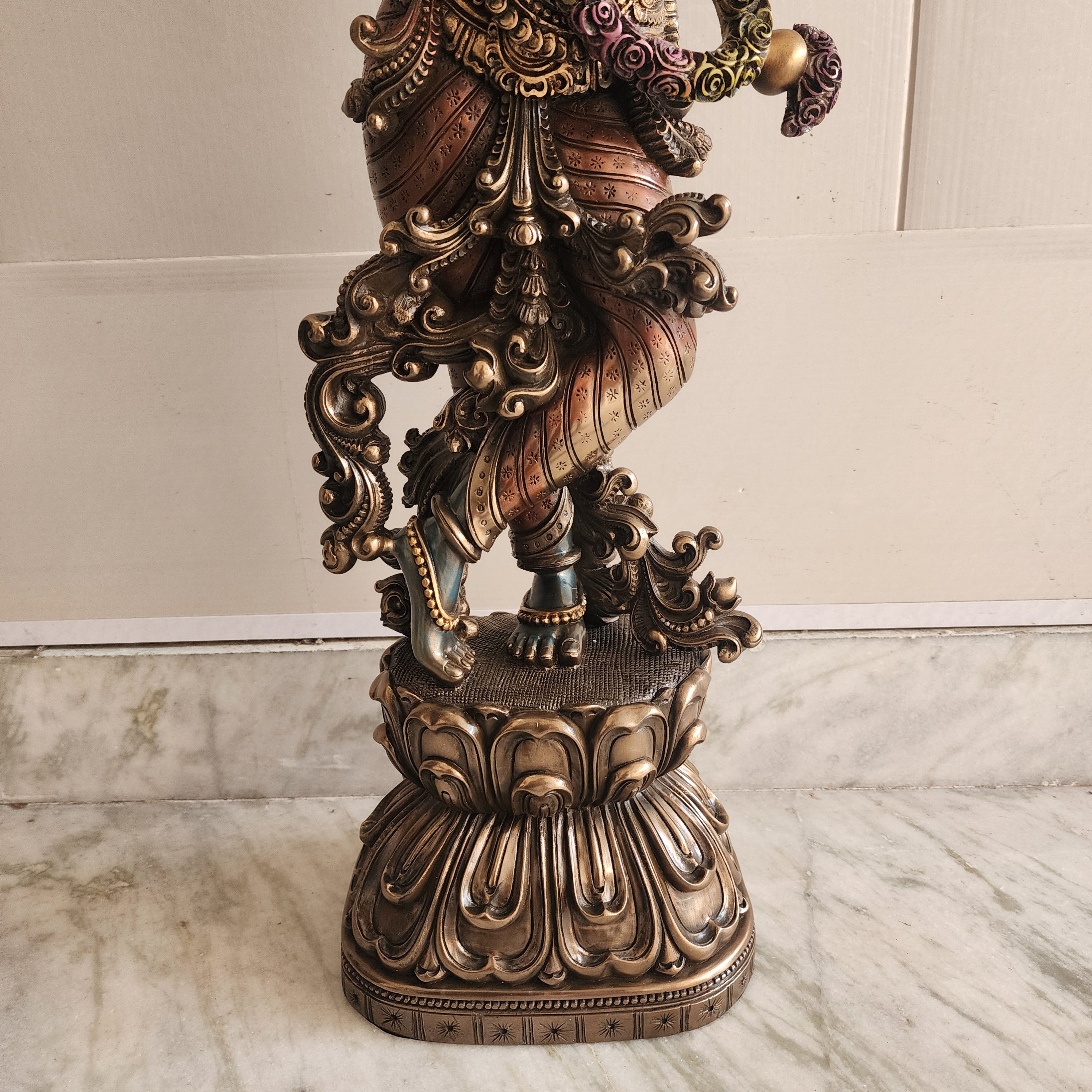 Krishna Statue resin with bronze finished