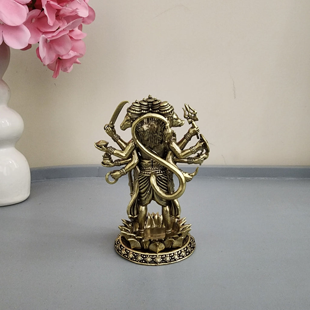 Premium Brass 5 inch Panchmukhi Hanumanji  Standing (400 Grams)