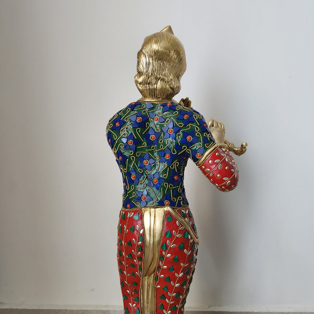 30 inch Krishna murti with stone work
