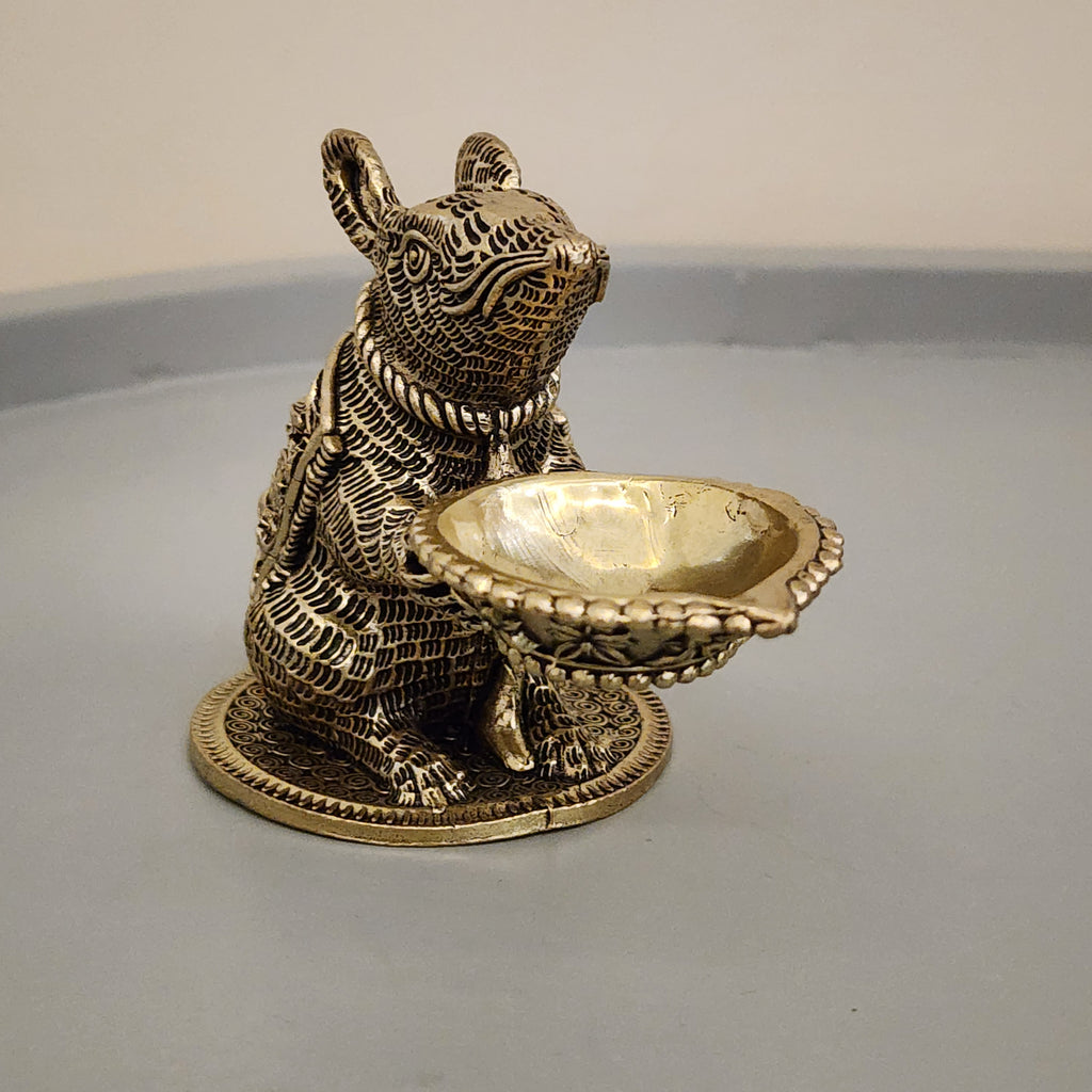Premium Brass Mouse Diya | 3.5 Inch (180 Grams)