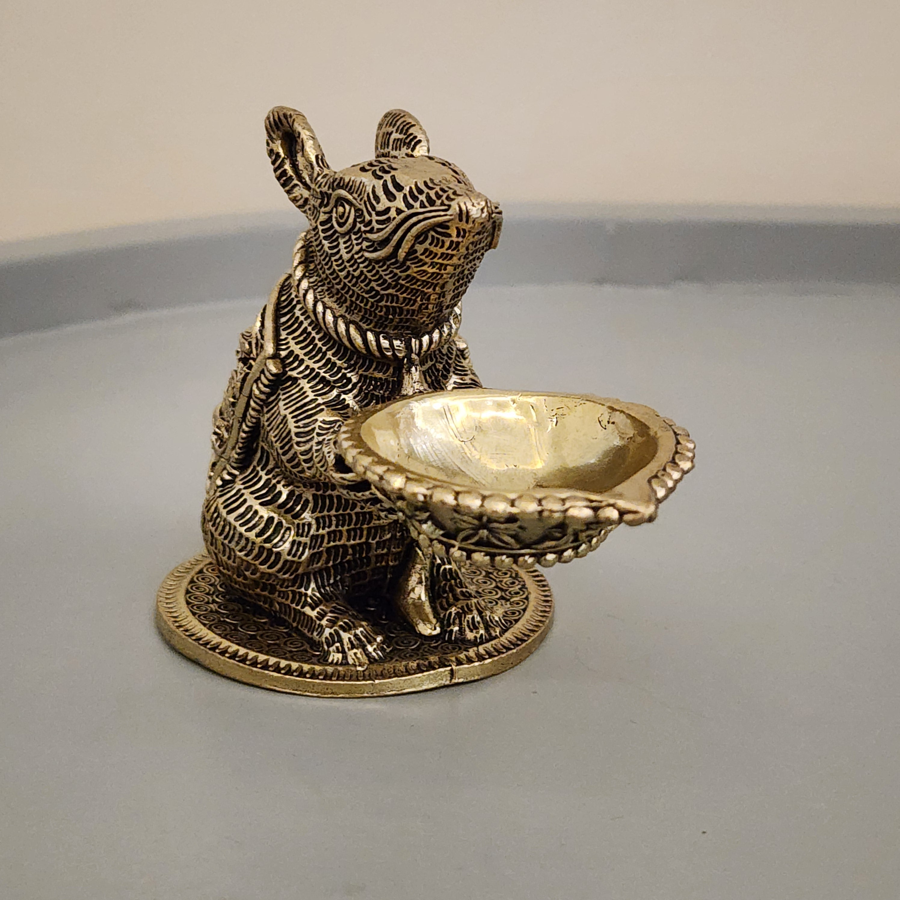 Premium Brass Mouse Diya | 3.5 Inch (180 Grams)