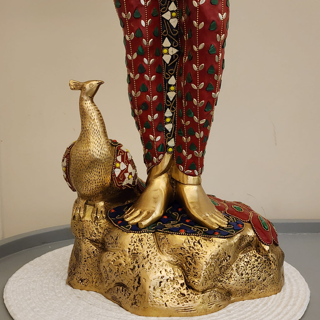 30 inch Krishna murti with stone work