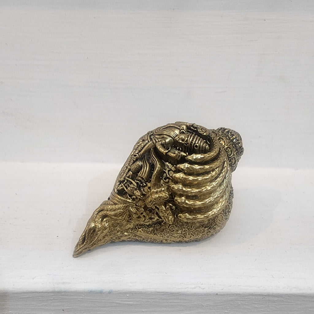 Brass Narayan Shankh I Conch Shell 4 inch | 120 grams