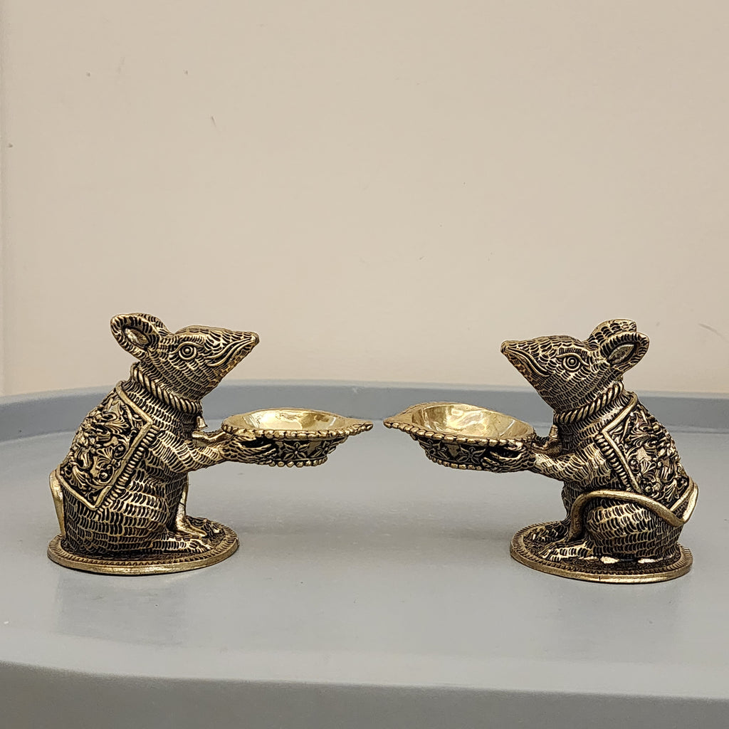 Premium Brass Mouse Diya | 3.5 Inch (180 Grams)
