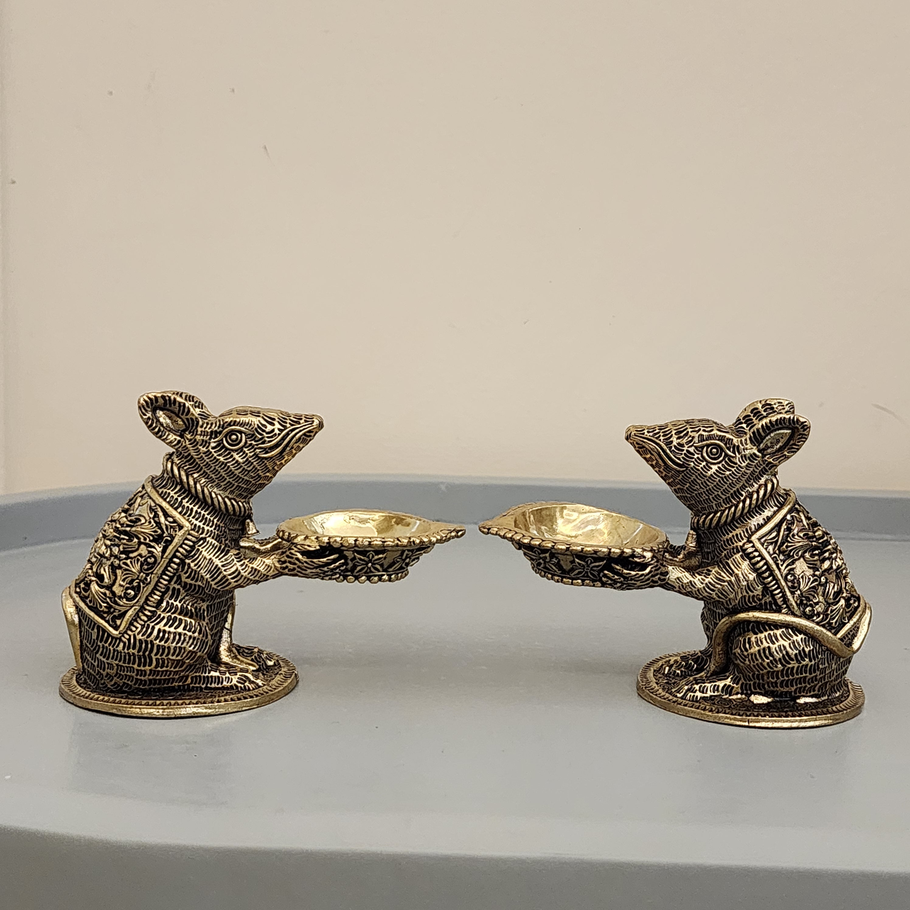 Premium Brass Mouse Diya | 3.5 Inch (180 Grams)