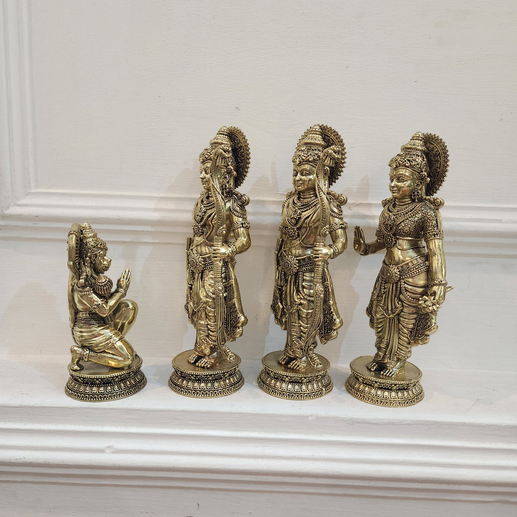 9.5 inch Ram parivaar idol for your elegant home temple decor in premium brass