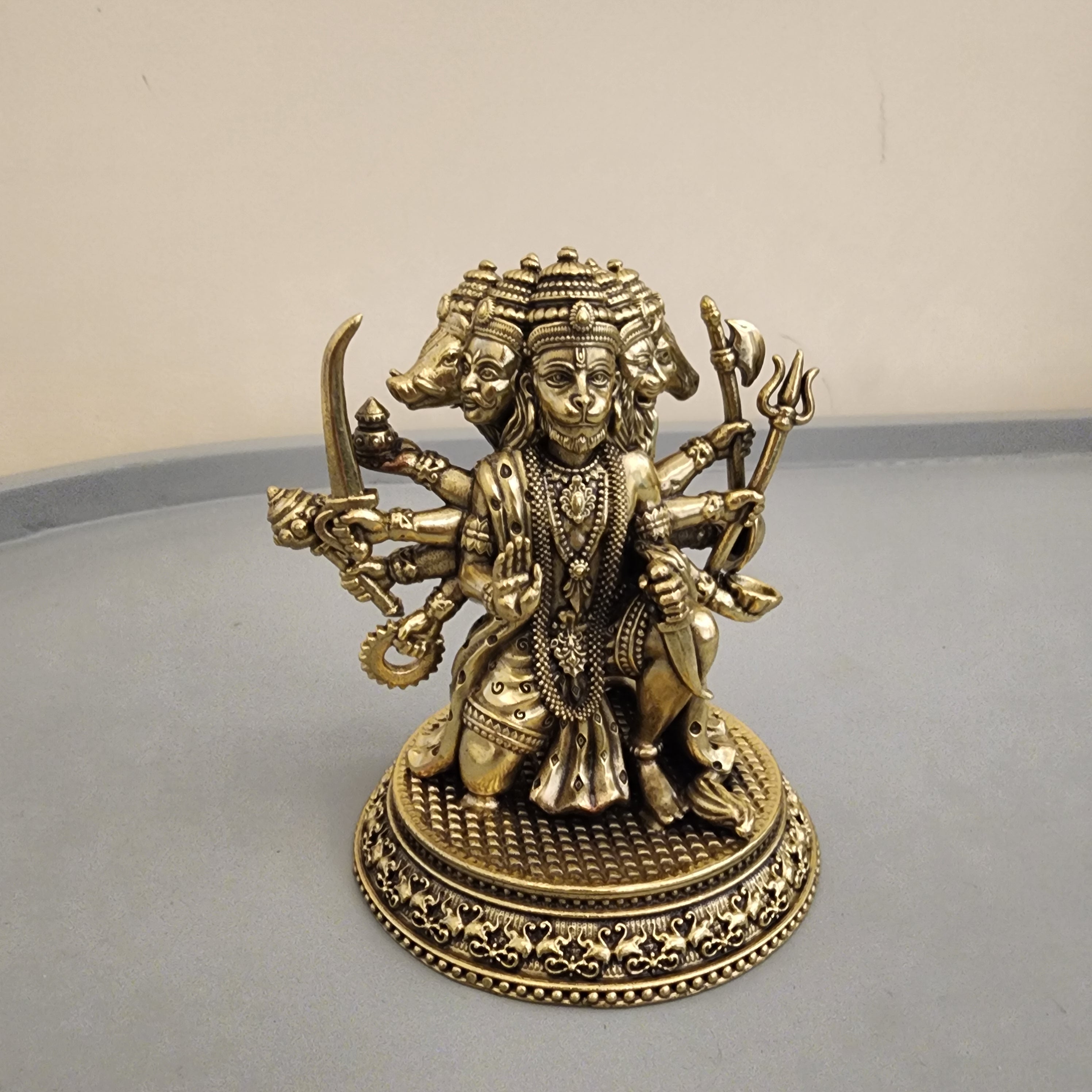 Premium Brass Panchmukhi Hanuman Statue 3 inch / 4.5 inch / 7 inch / (140 gram)