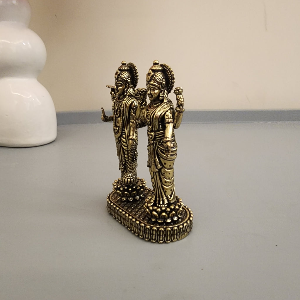 3 inch premium brass Small Vishnu Laxmi Statue 128 gram