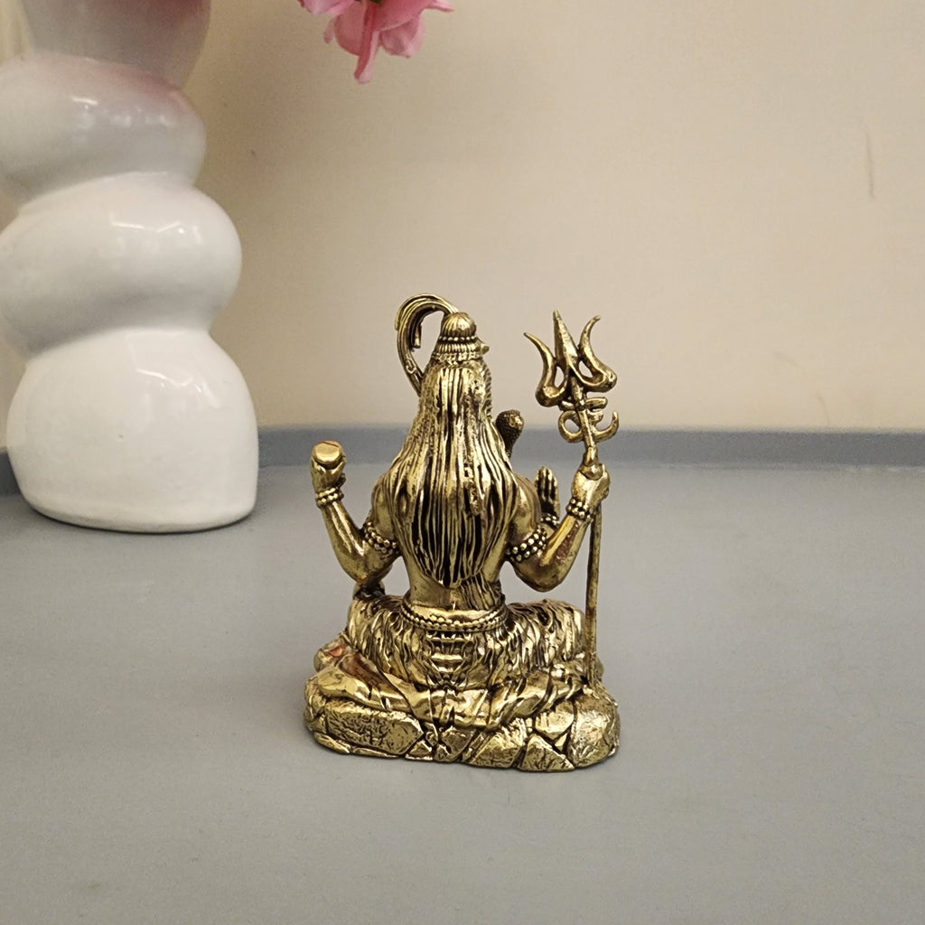 3 inch Shiva with nandi statue premium brass set