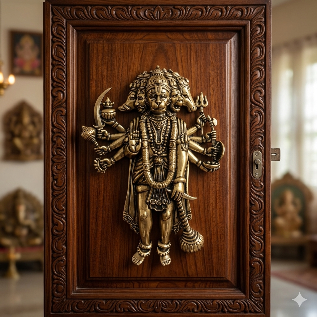 4 inch Panchmukhi Hanuman Ji wall or door hanging (100 Grams)