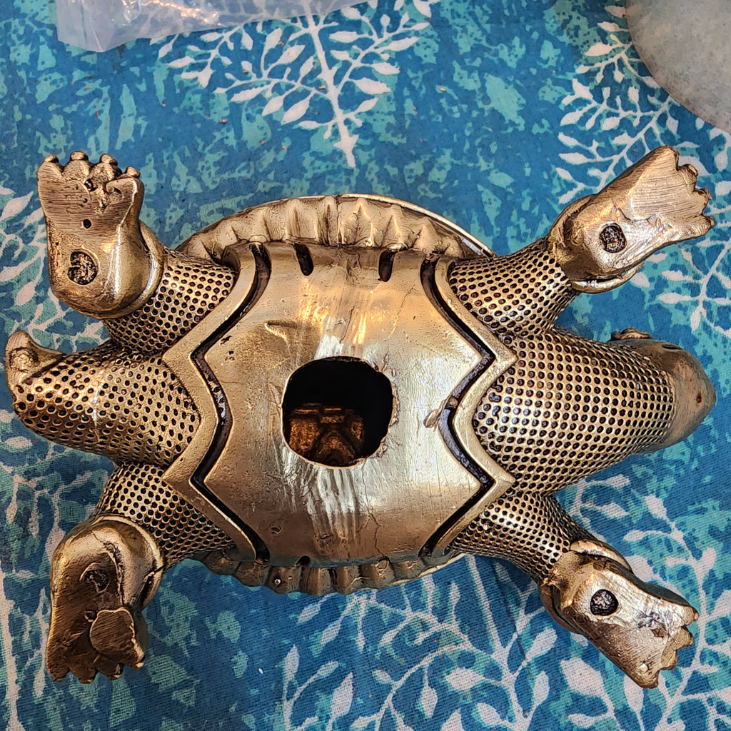 PREMIUM BRASS TURTLE WITH ASHTA LAKSHMI STATUE 