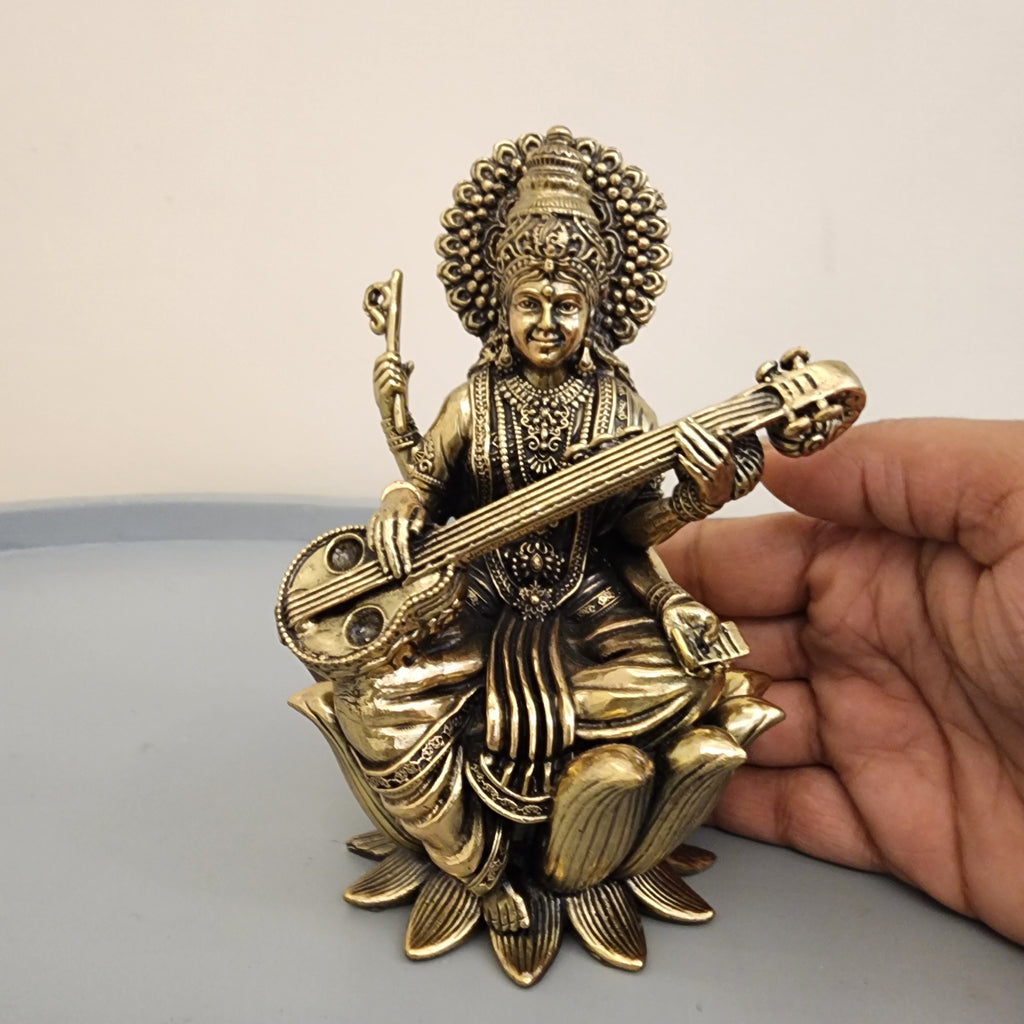 6 inch Saraswati Statue