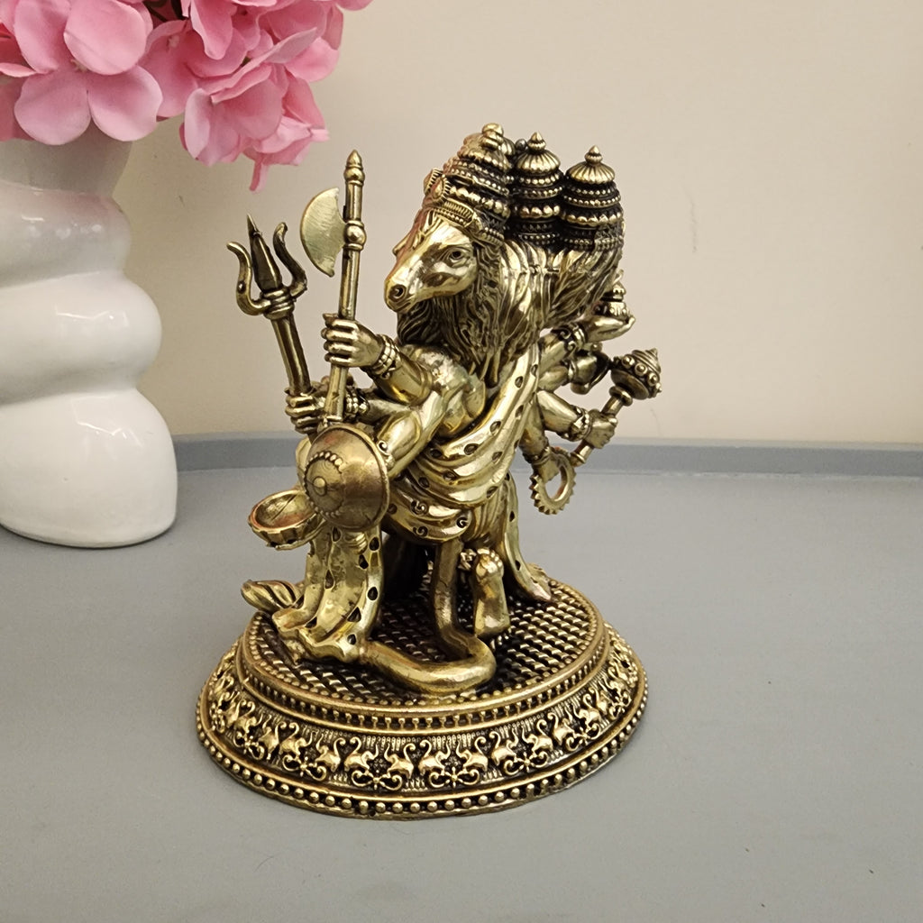 Premium Brass Panchmukhi Hanuman Statue 3 inch / 4.5 inch / 7 inch / (140 gram)