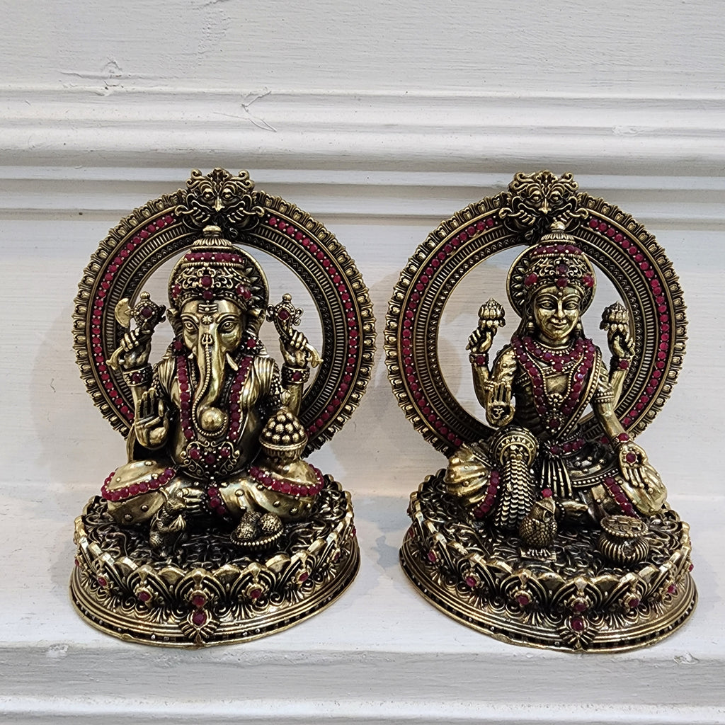 5.5 inch long stone work Laxmi ganesh statue 0.55 kg approx