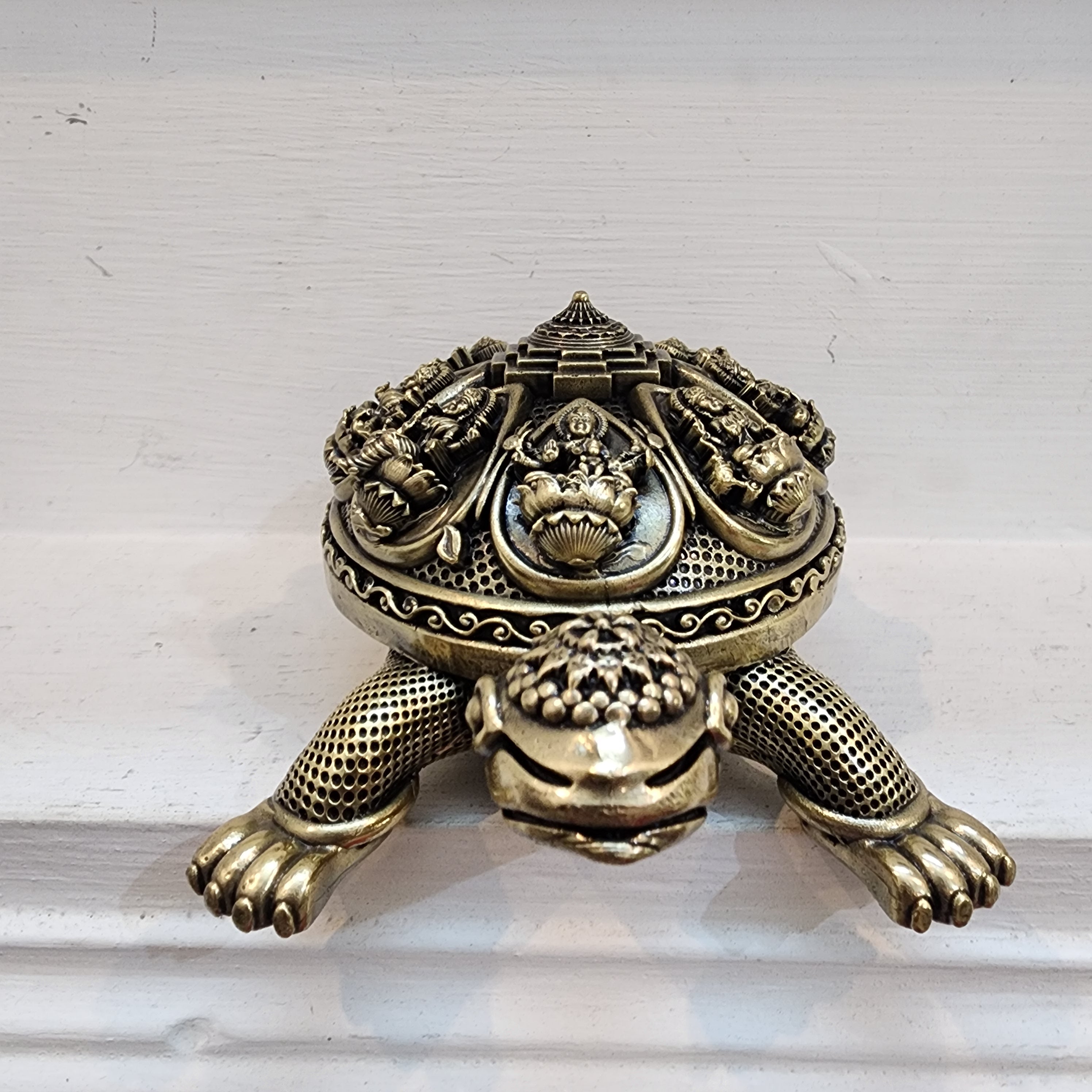 PREMIUM BRASS TURTLE WITH ASHTA LAKSHMI STATUE 