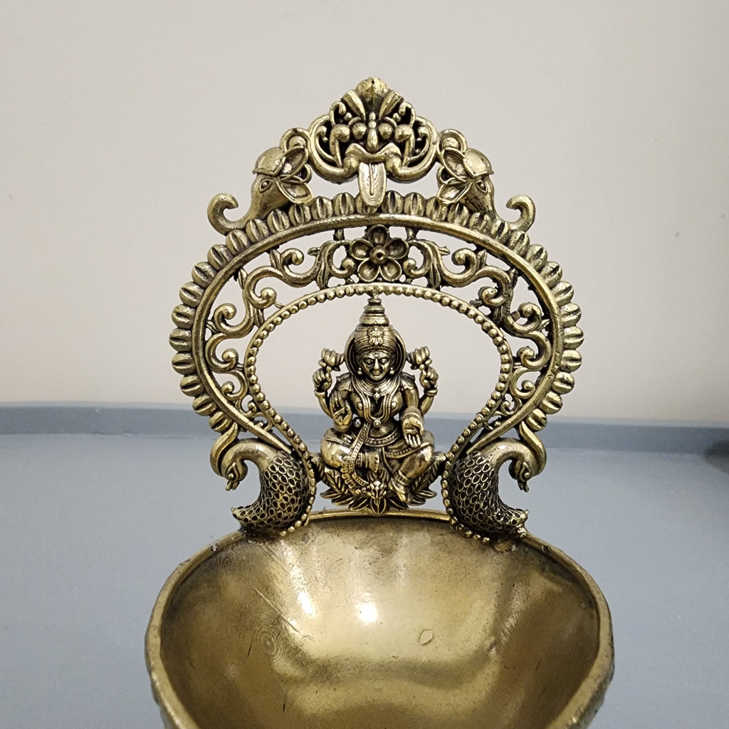 14 cm Premium brass Laxmi diya (215gram)