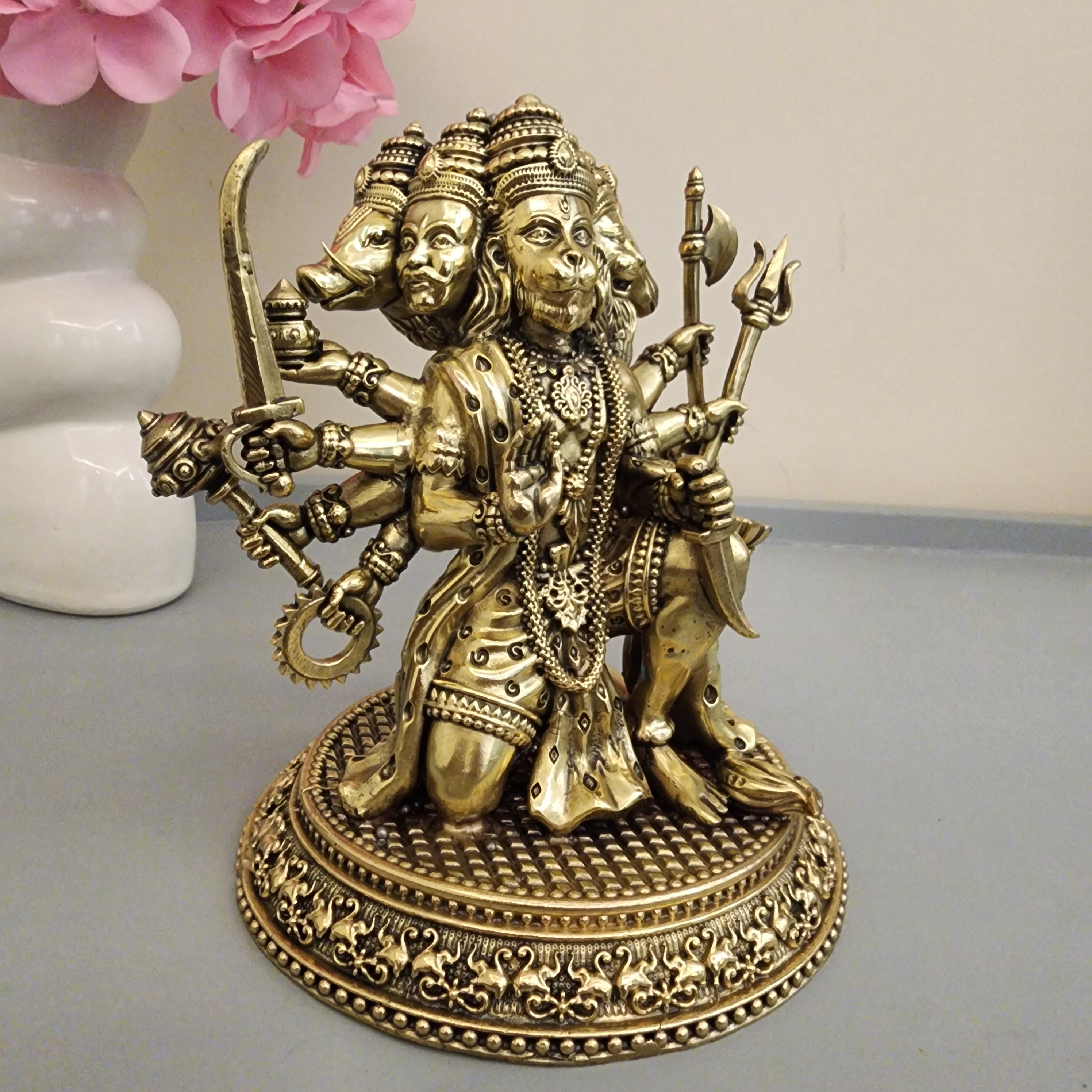 Premium Brass Panchmukhi Hanuman Statue 3 inch / 4.5 inch / 7 inch / (140 gram)
