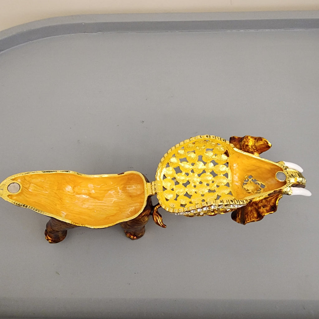 Bejeweled Elephant Trinket Box Set 5.5 Inch, Enamel Crystal