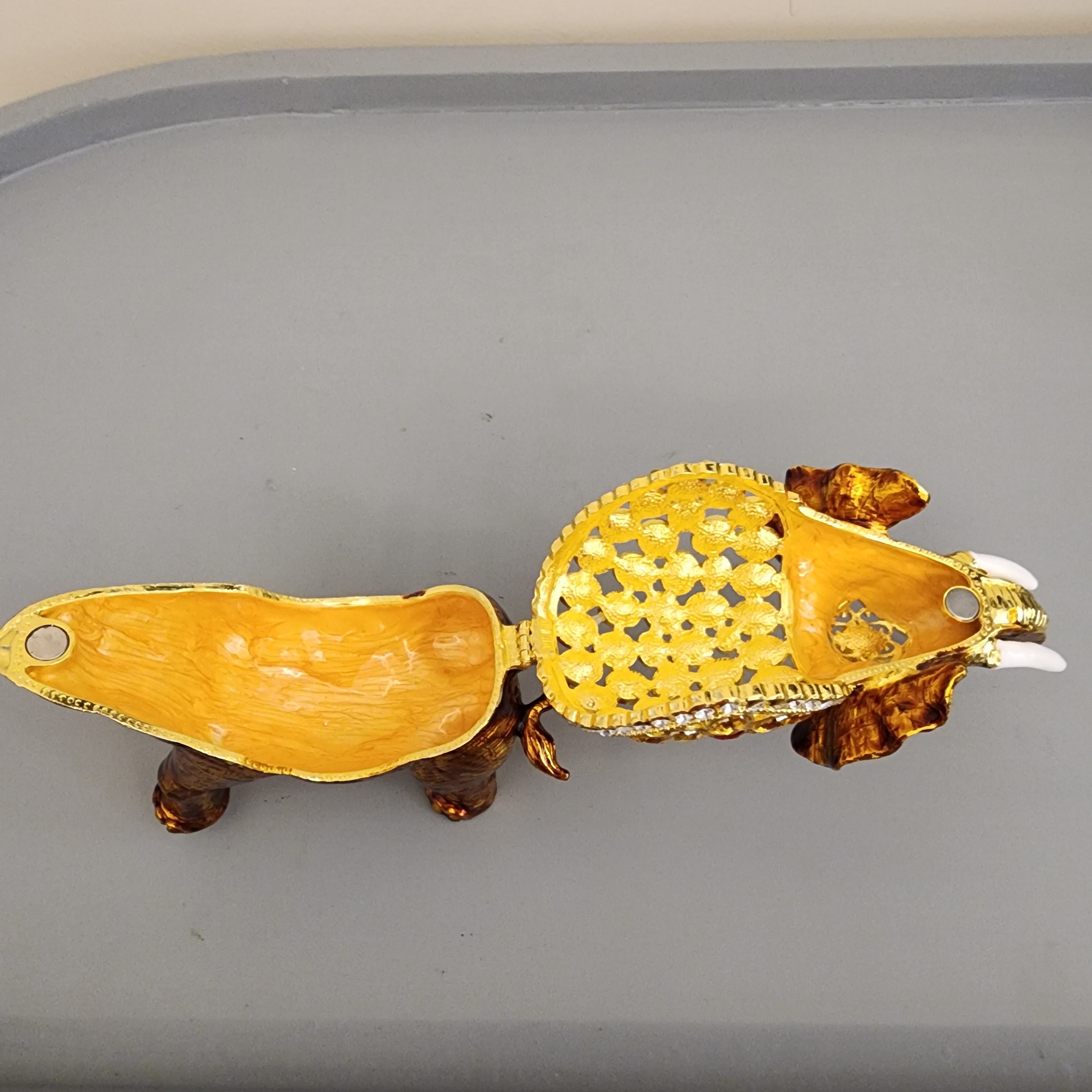 Bejeweled Elephant Trinket Box Set 5.5 Inch, Enamel Crystal