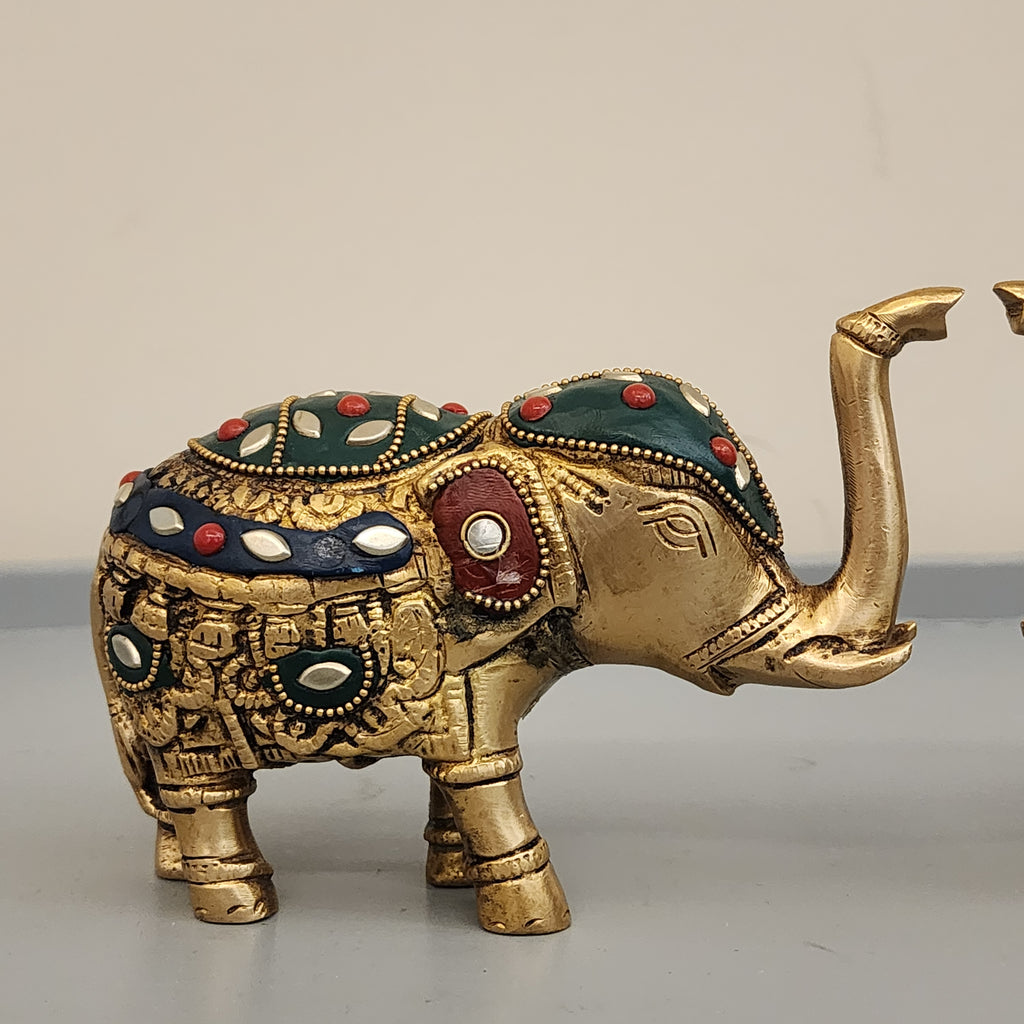 Elephant statue pair