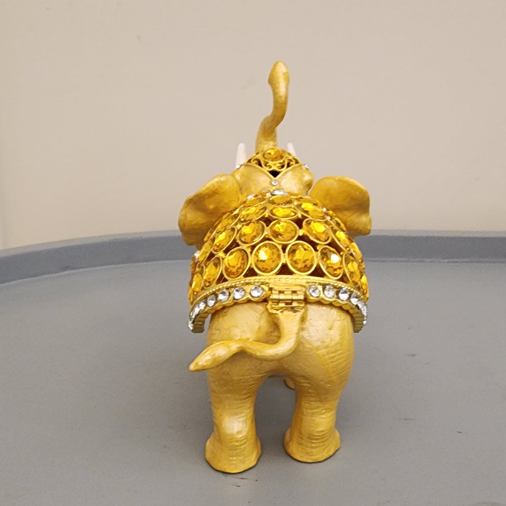 Bejeweled Elephant Trinket Box Set 5.5 Inch, Enamel Crystal