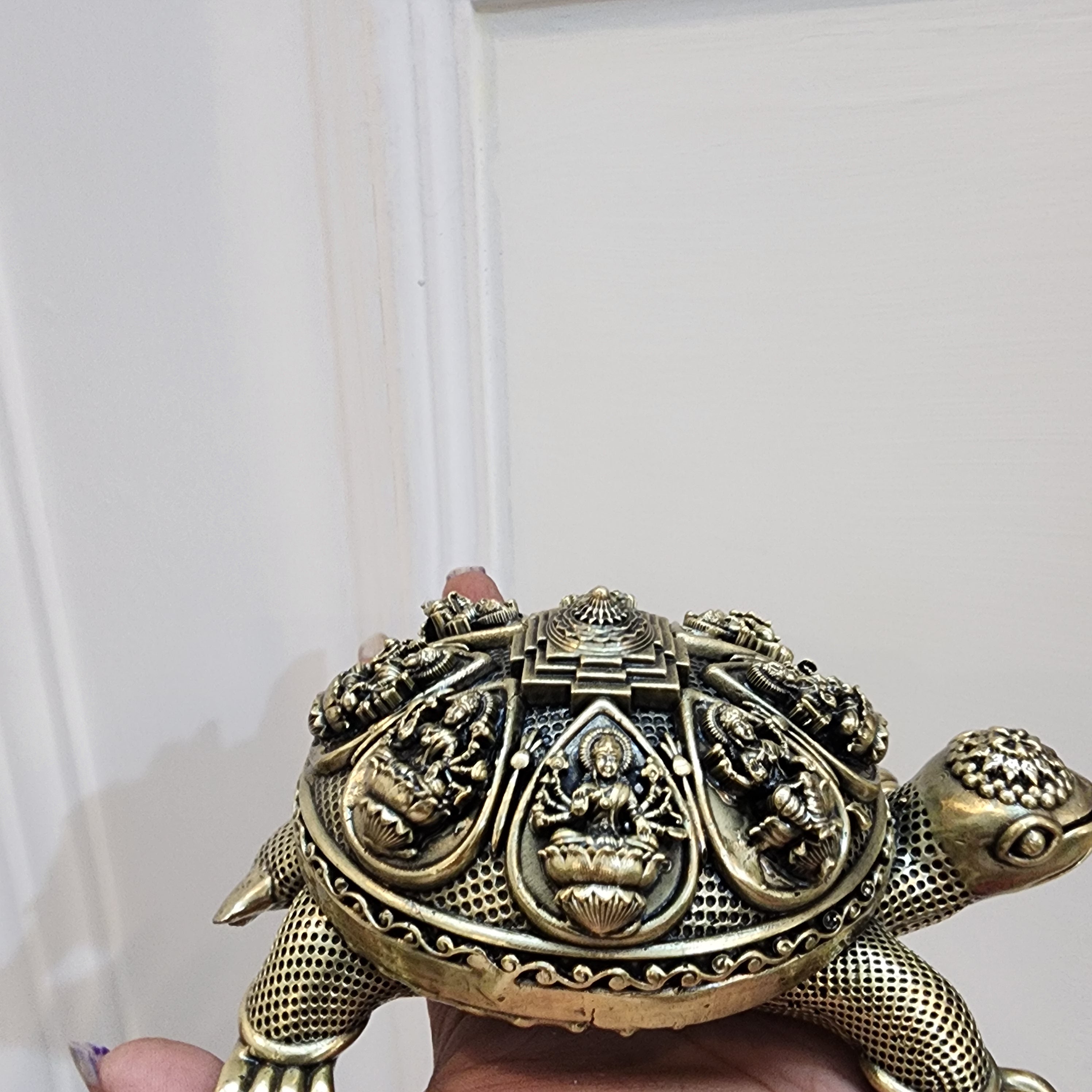 PREMIUM BRASS TURTLE WITH ASHTA LAKSHMI STATUE 