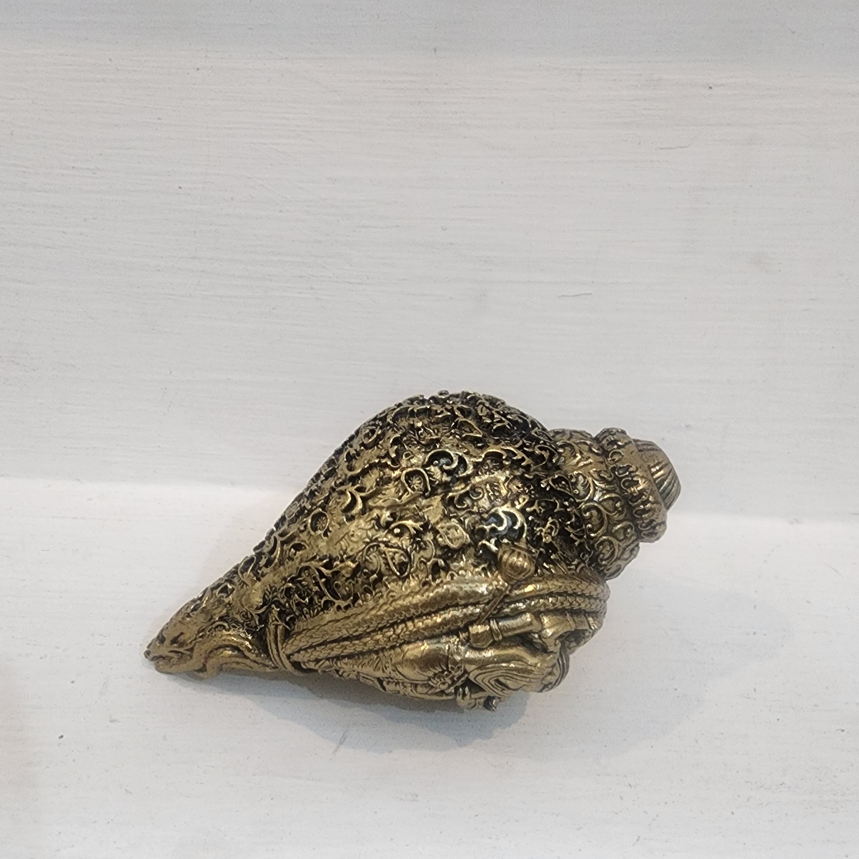 Brass Narayan Shankh I Conch Shell 4 inch | 120 grams
