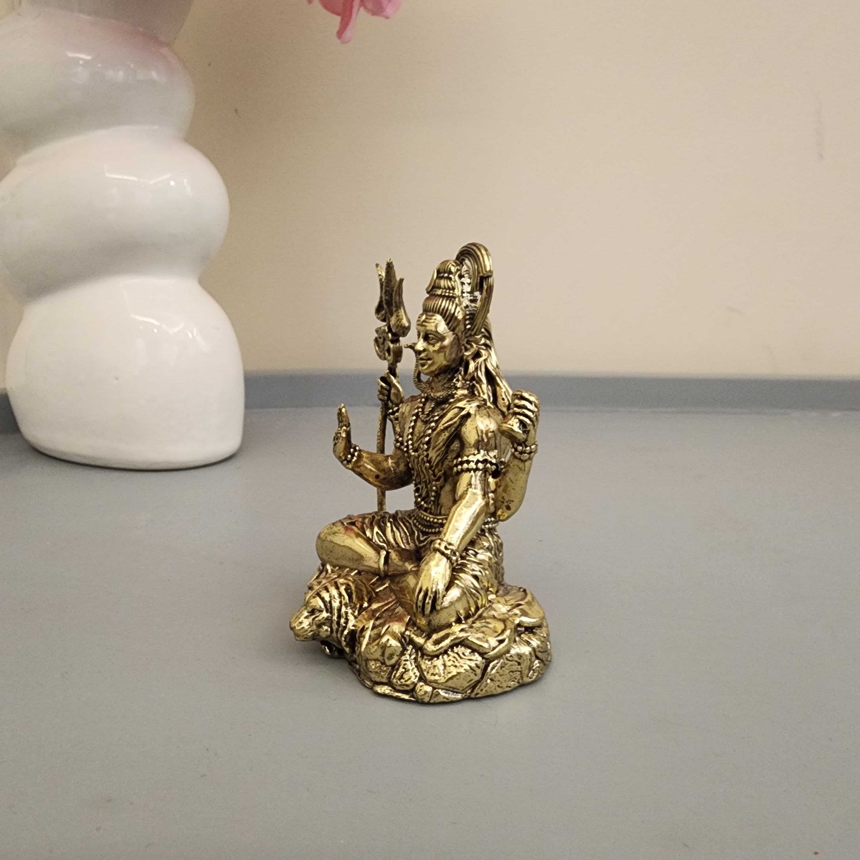 3 inch Shiva with nandi statue premium brass set