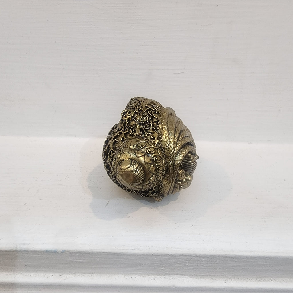 Brass Narayan Shankh I Conch Shell 4 inch | 120 grams