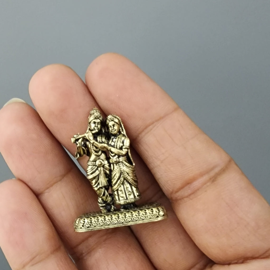 Miniature radha krishna idol