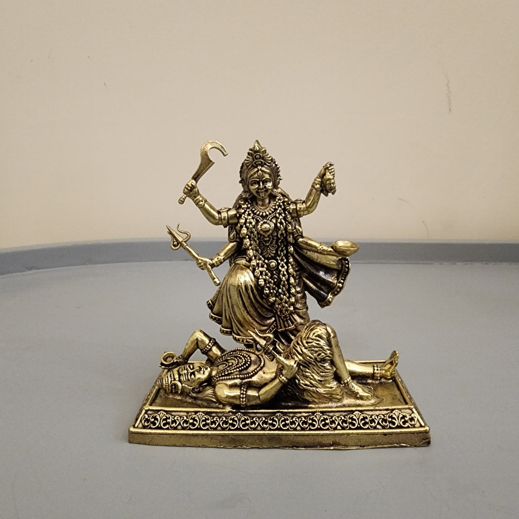 Goddess Brass Kali Idol Premium Brass 4 Inch Maa Kalika murti