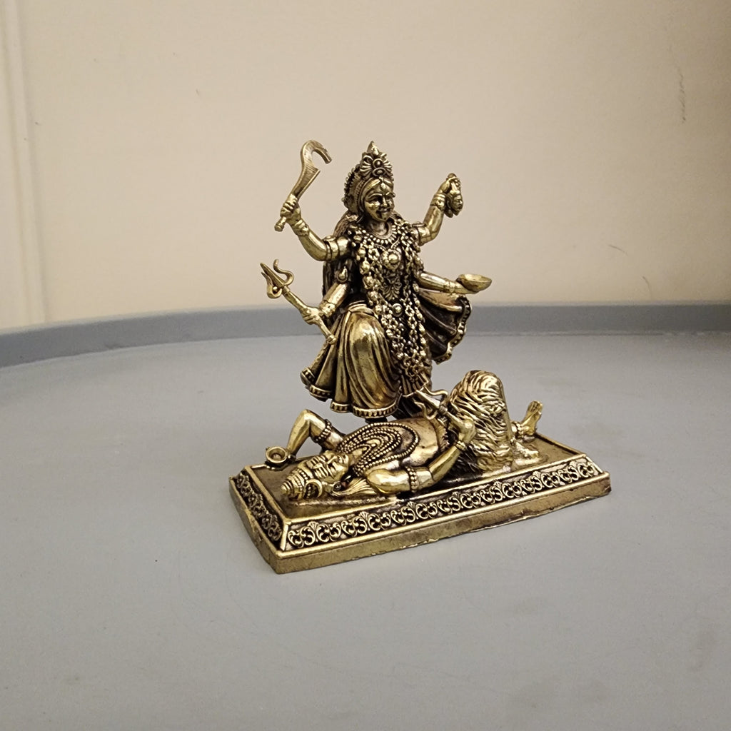 Goddess Brass Kali Idol Premium Brass 4 Inch Maa Kalika murti