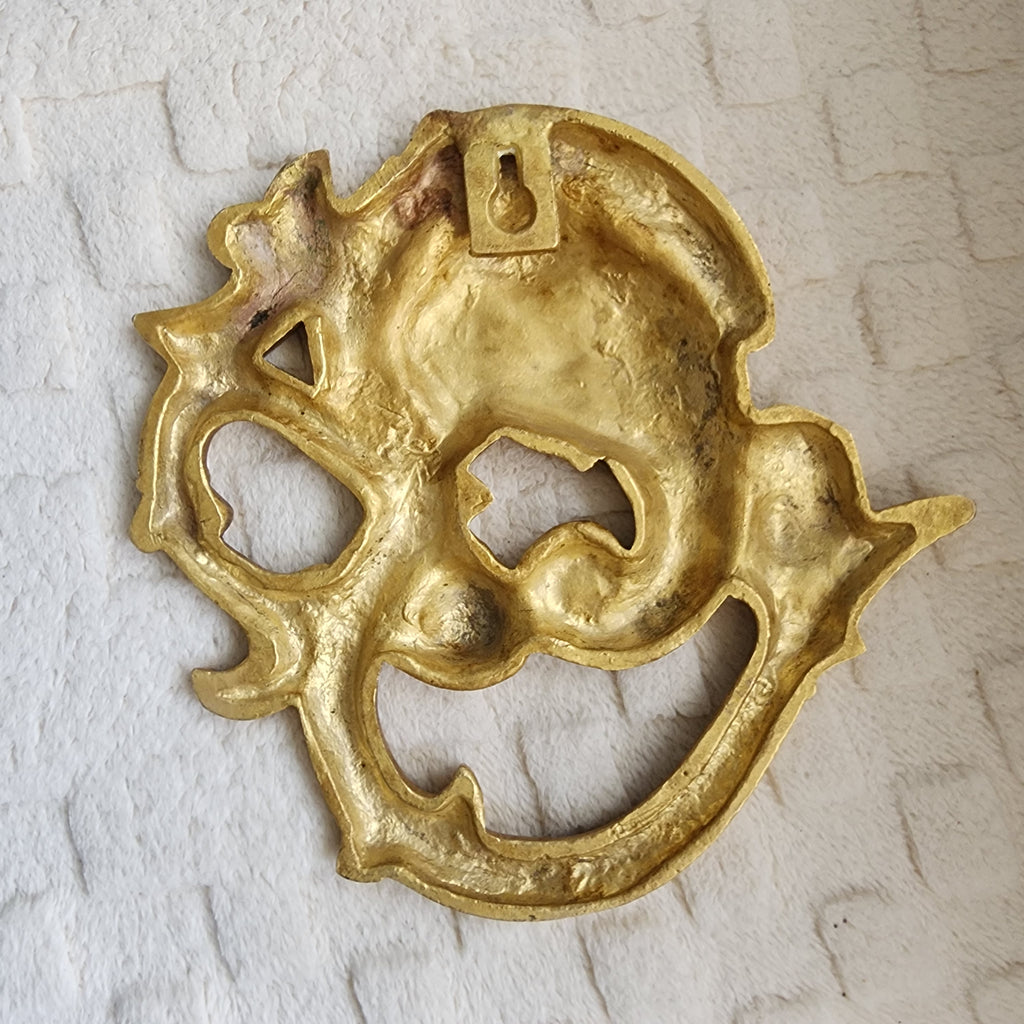 8.5 inch Brass Ganesh Wall Hanging with om: Auspicious Home Decor