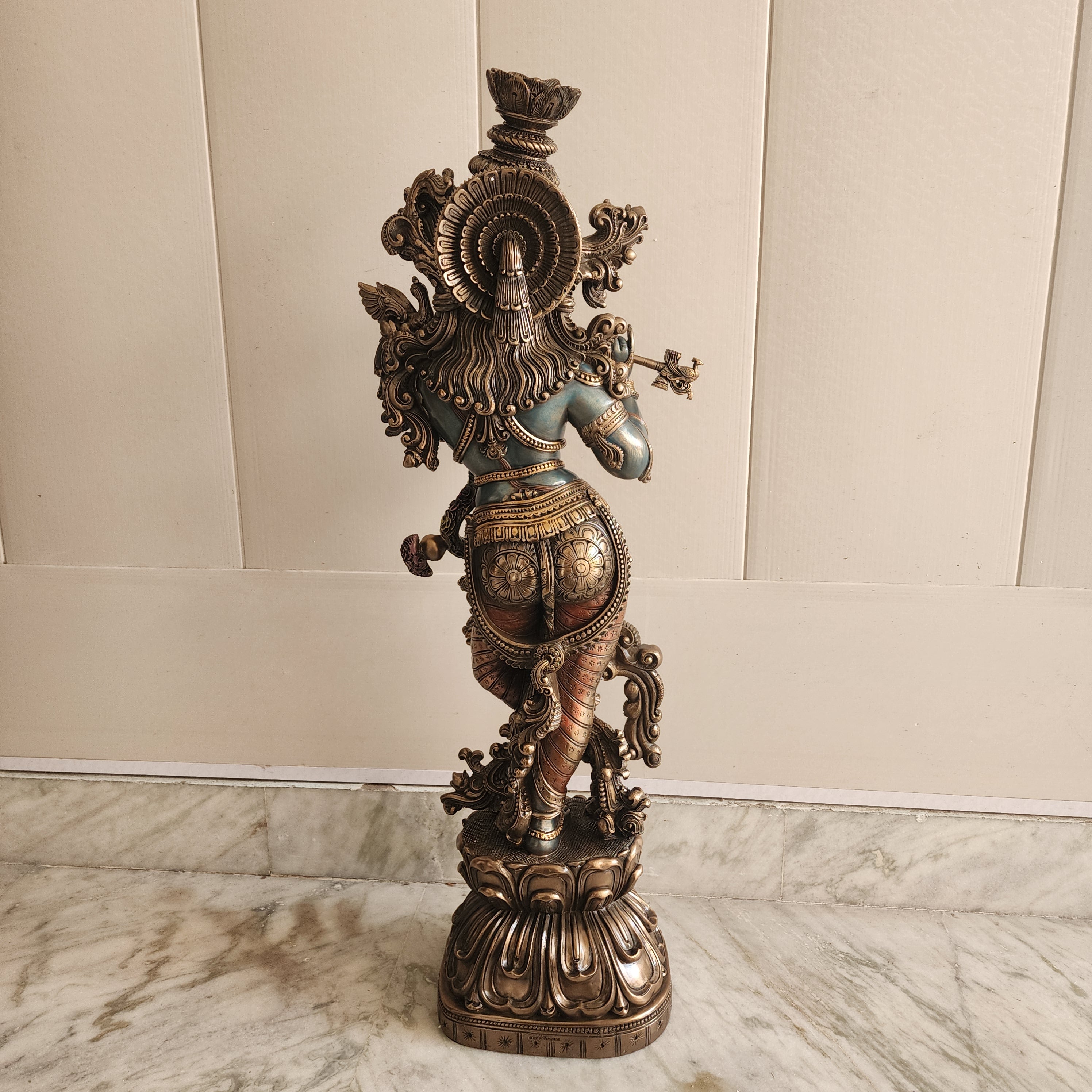 Krishna Statue resin with bronze finished