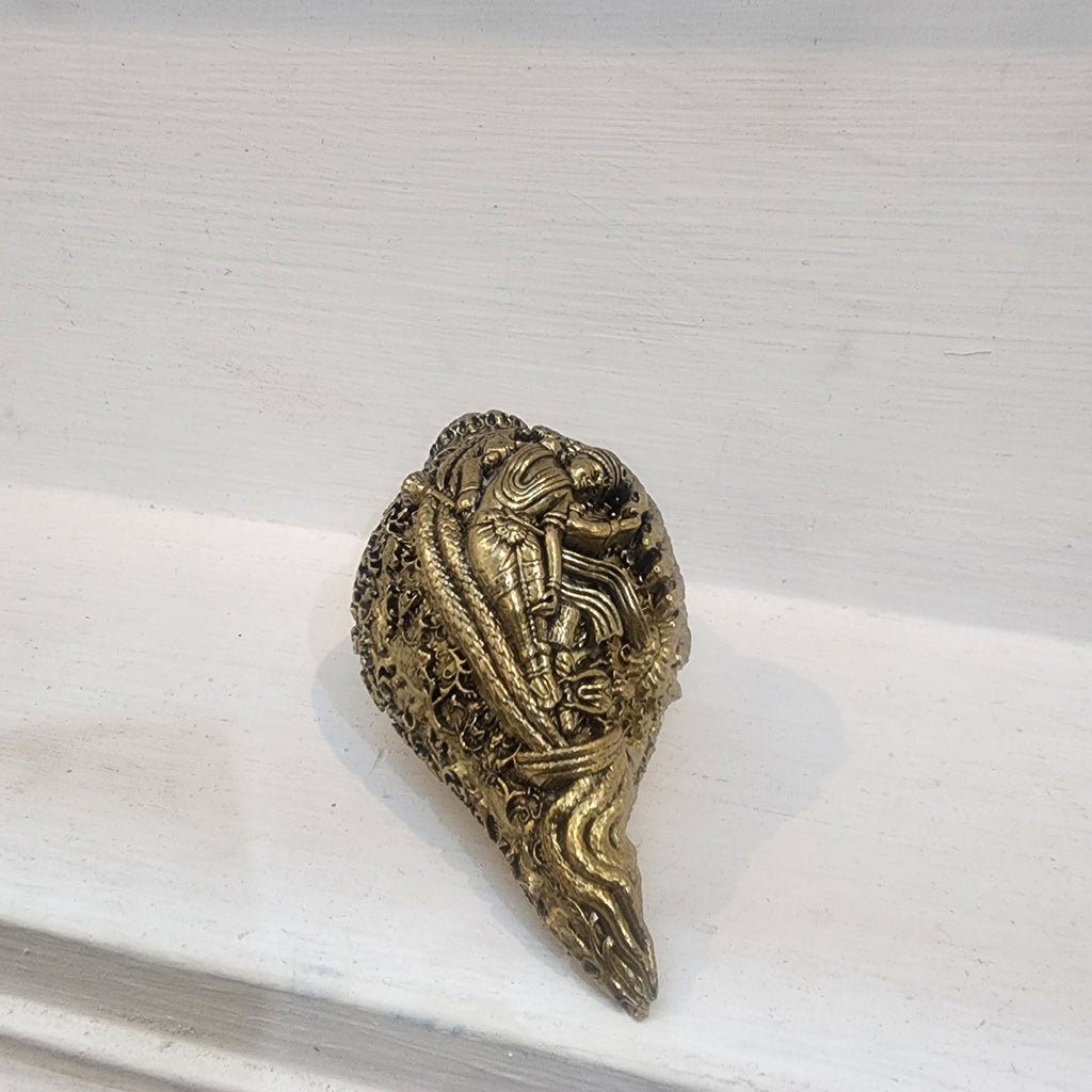 Brass Narayan Shankh I Conch Shell 4 inch | 120 grams