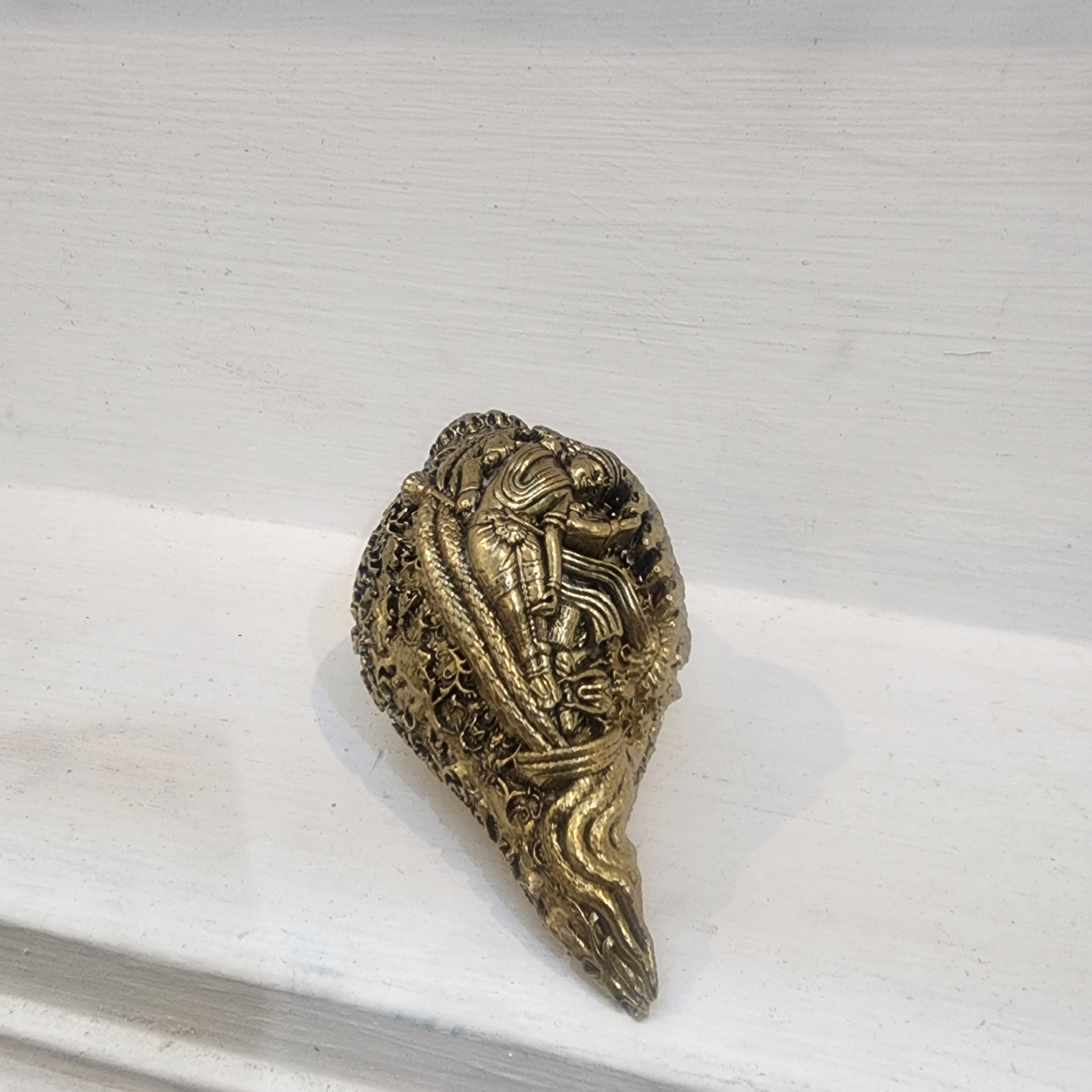 Brass Narayan Shankh I Conch Shell 4 inch | 120 grams
