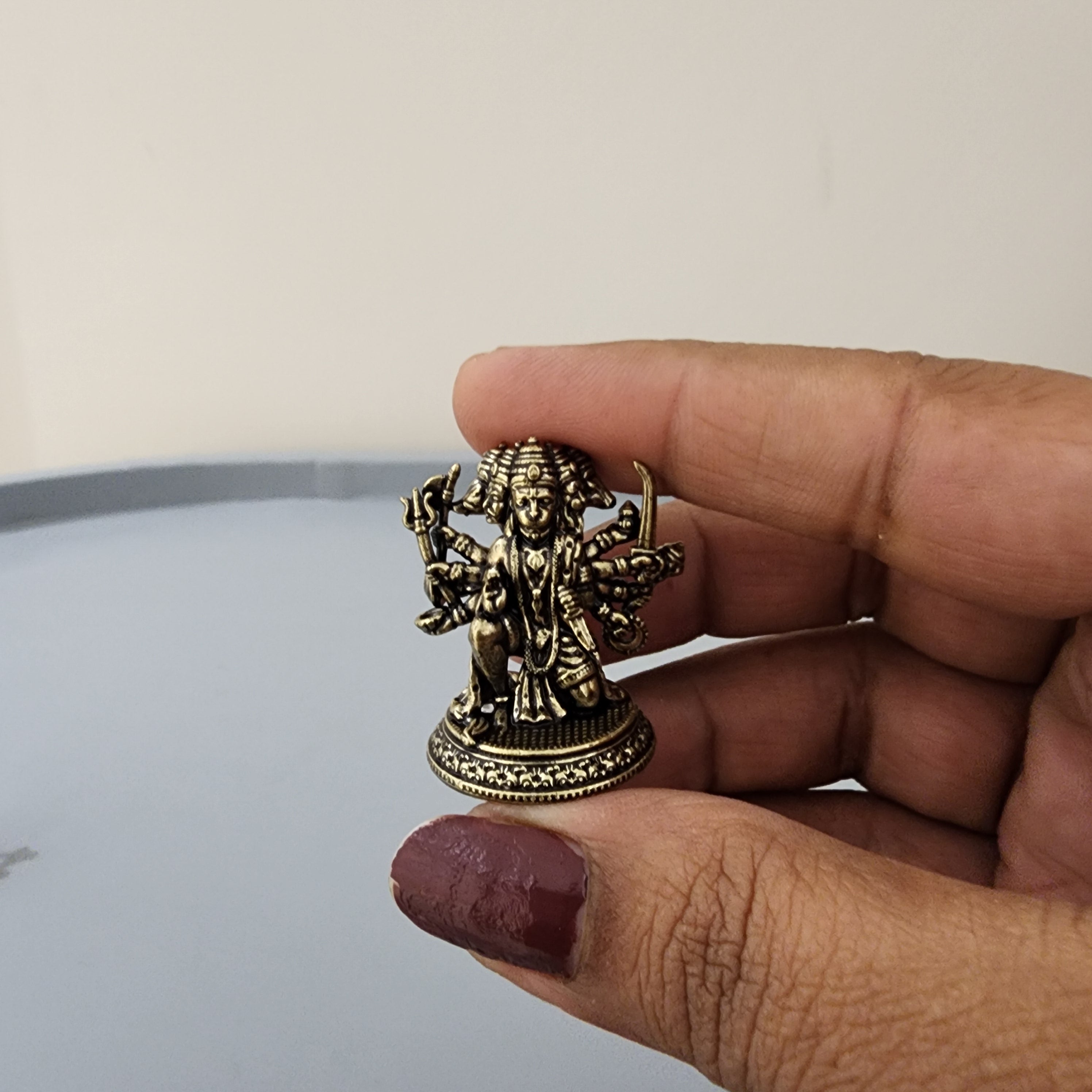 3 cm mini Punchmukhi statue