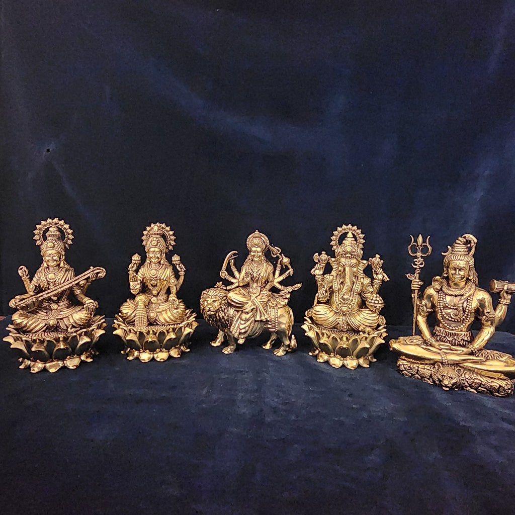 6 inch Hindu god goddess statue set