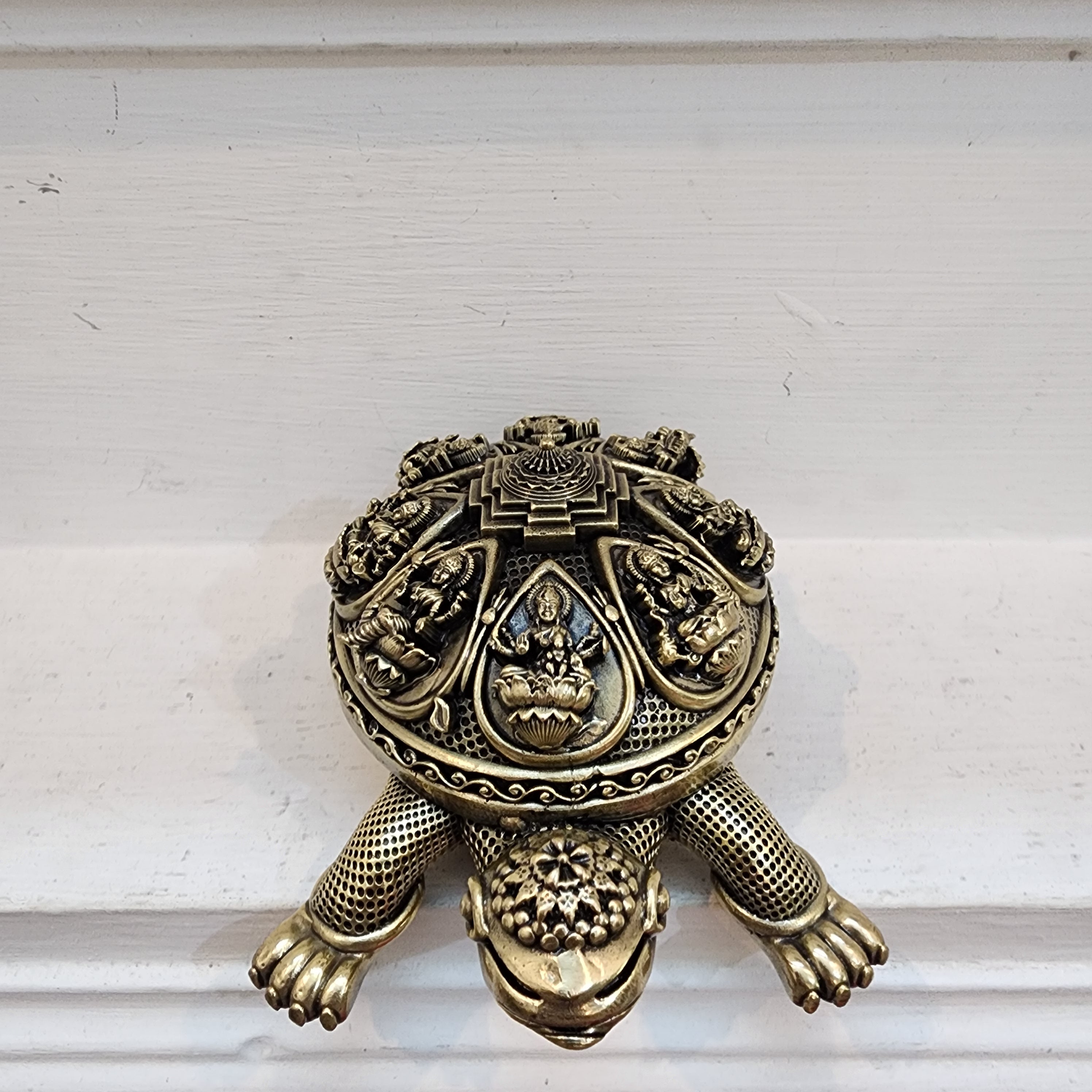PREMIUM BRASS TURTLE WITH ASHTA LAKSHMI STATUE 