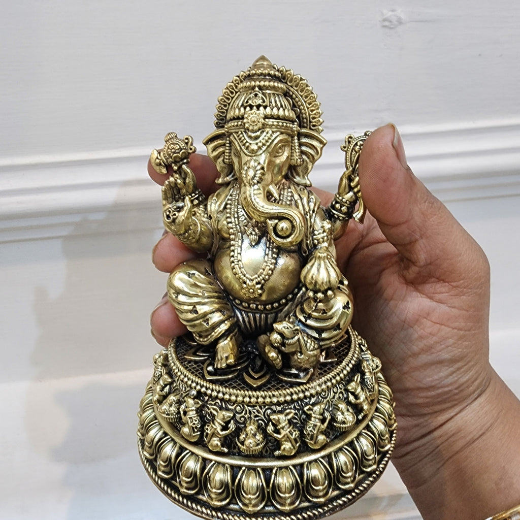 5 inch Ganesha idol in premium brass